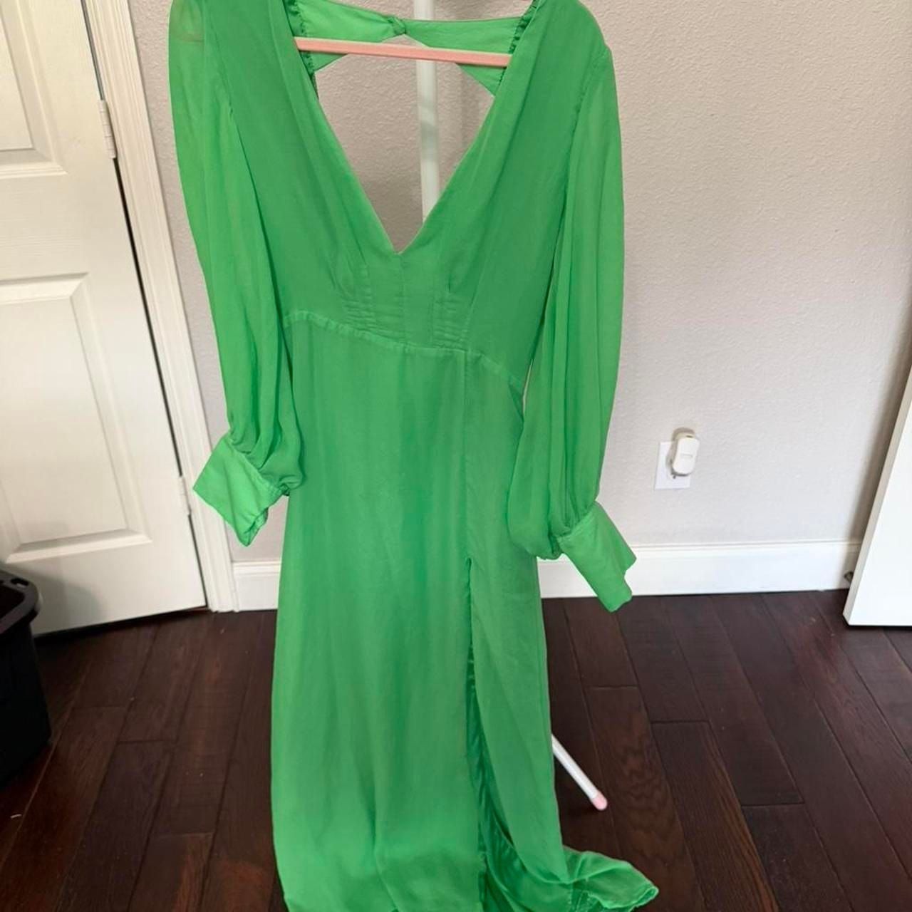 Laagam Green Open Back Maxi Dress
