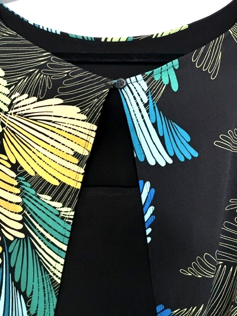 EN FOCUS STUDIO Women’s Sheath Dress Black Blue Green Yellow Floral – Size 8