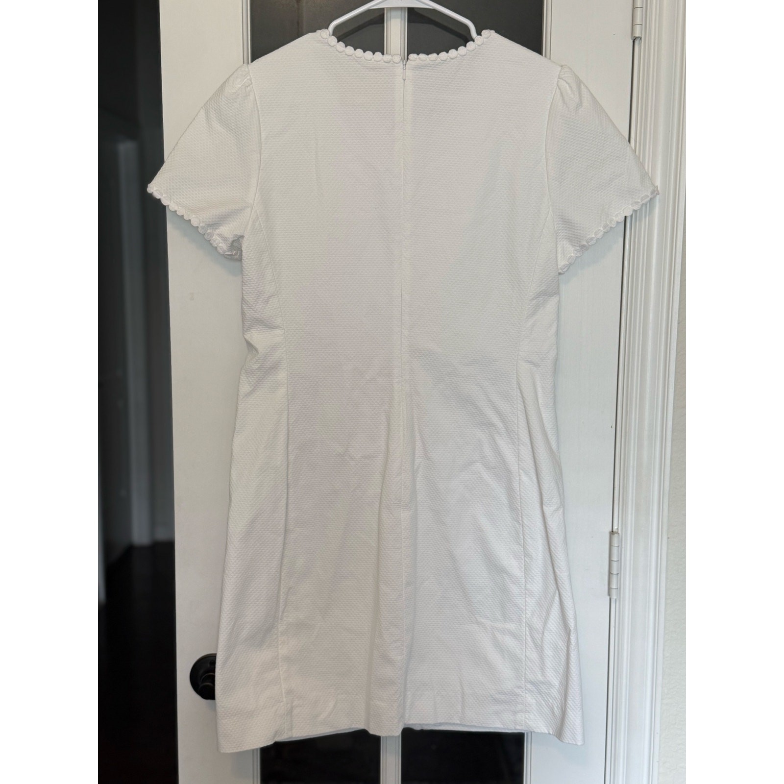 Lilly Pulitzer Maisie Stretch Piqué Shift Dress in Resort White cotton size 8