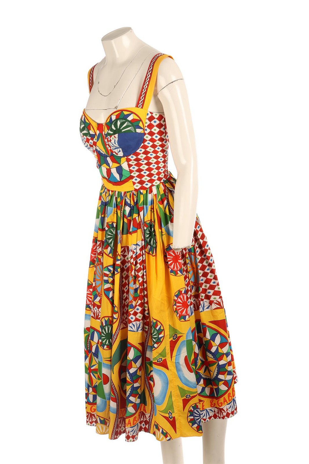 DOLCE & GABBANA MULTI COTTON MAXI DRESS IT 46 UK 14 US 10