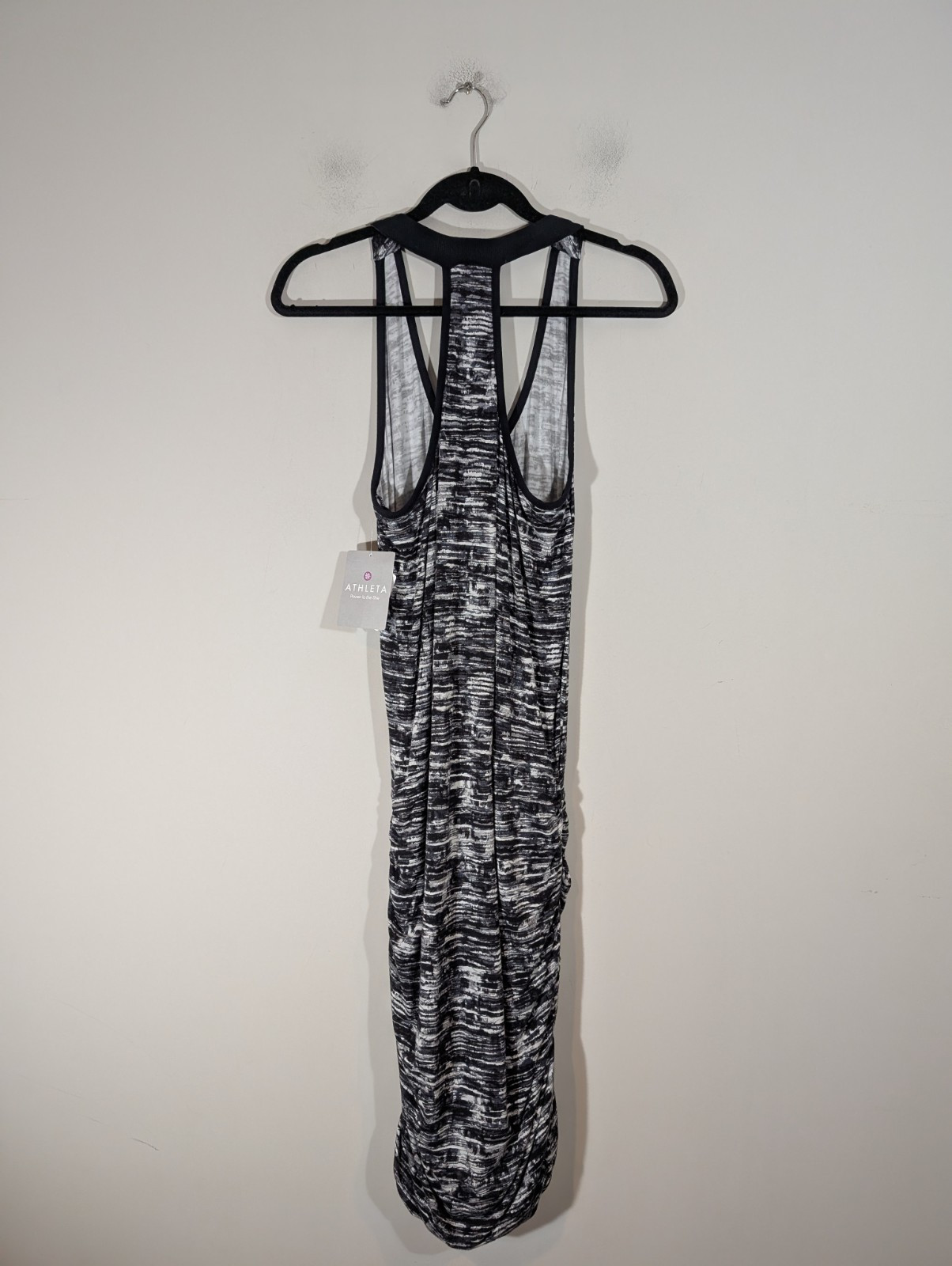 Athleta Womens Space Dye Ruched Stretch Athletic Dress Sz M Bodycon Casual Beach