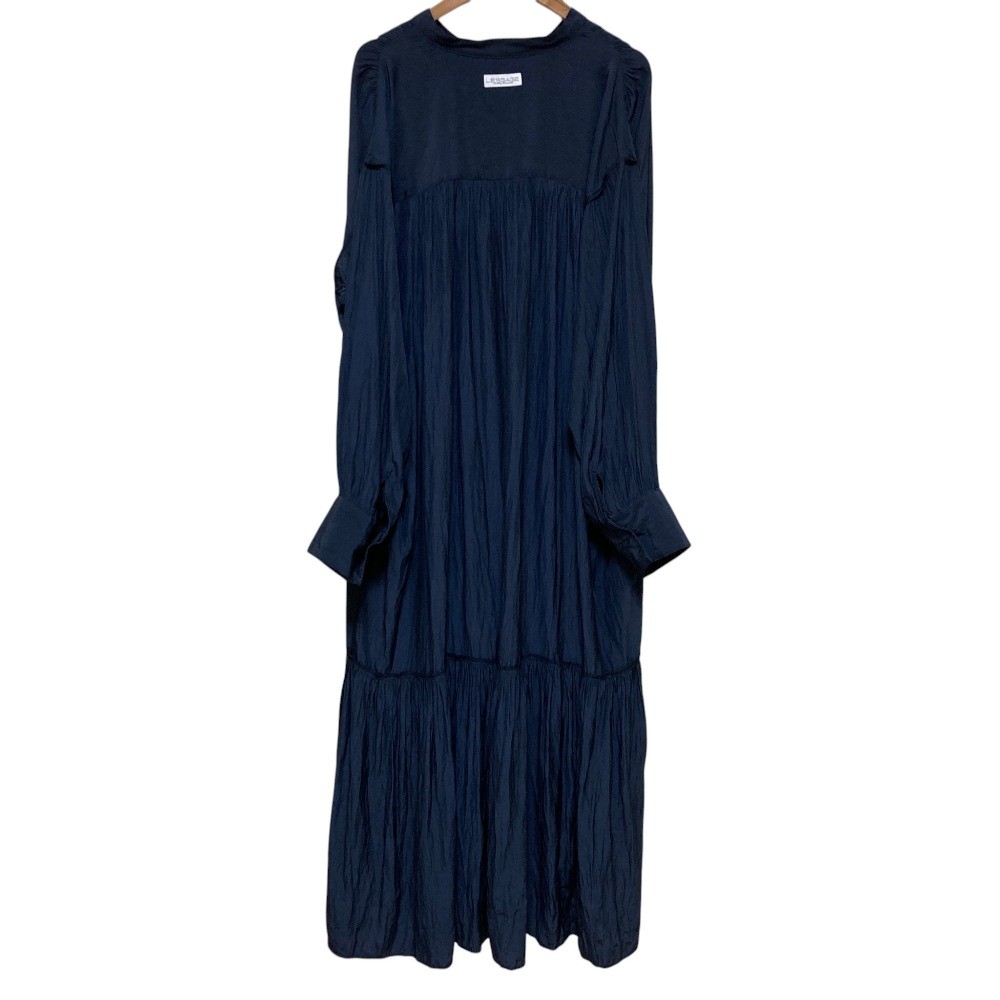 24SS JOURNAL STANDARD L’ESSAGE Decin Maxi Tiered Dress, Size F, Navy Women USED