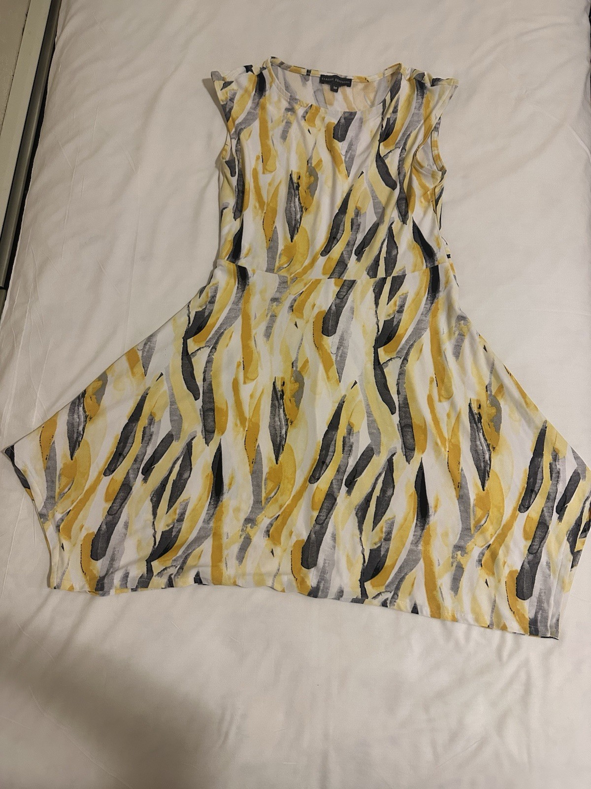 Classic Editions 3XP Abstract Round Neck Sleeveless Fit & Flare Knee Dress Tie