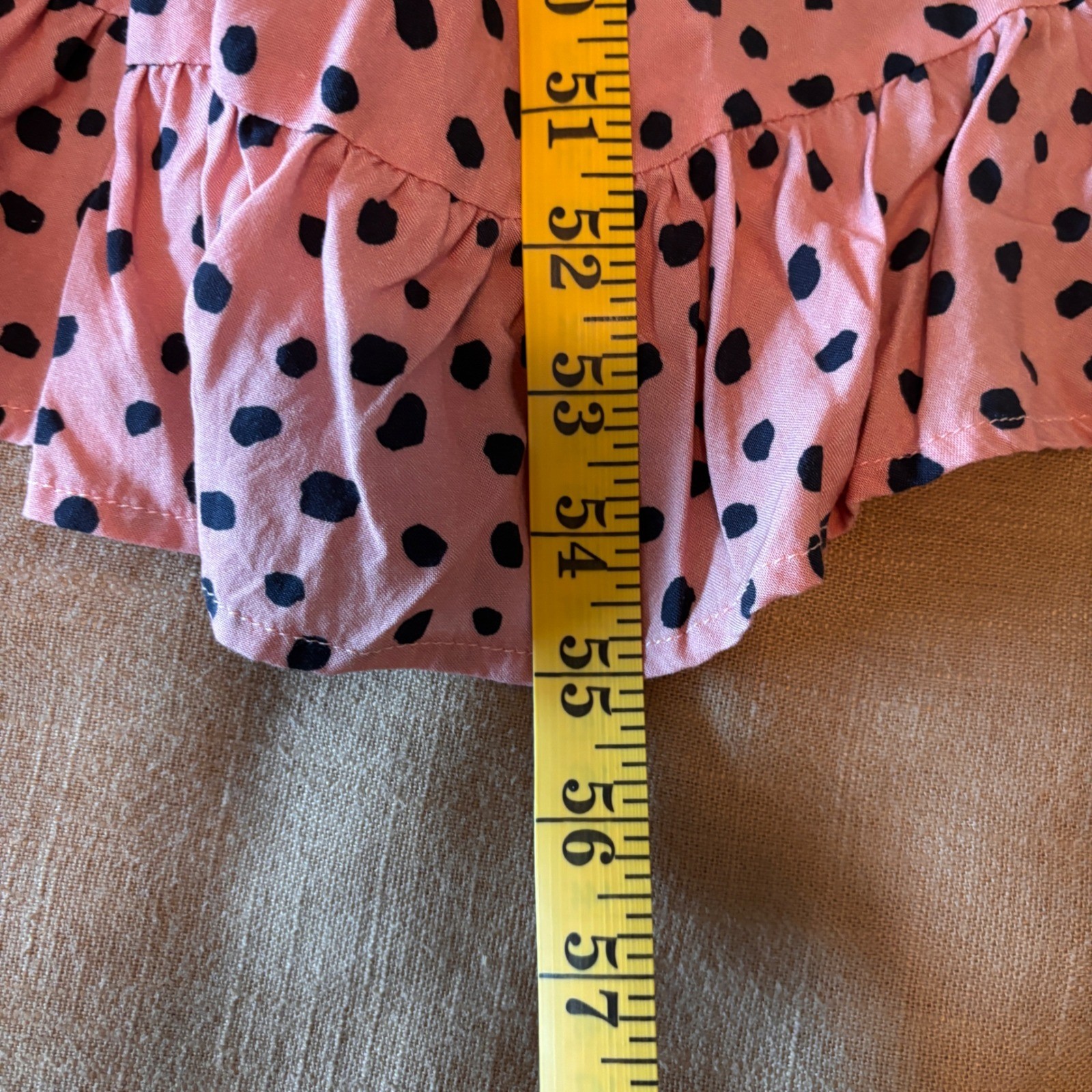 Lira Pink Polka Dot Wrap Dress High Low Ruffle Hem V-Neck M