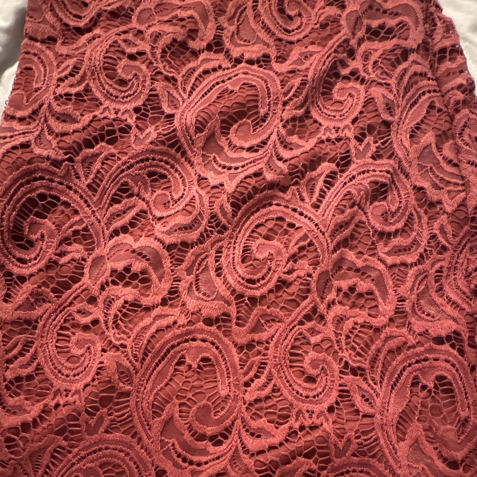 Wishful Park Red Floral Lace Sleeveless U-Neck Midi Sheath Dress M