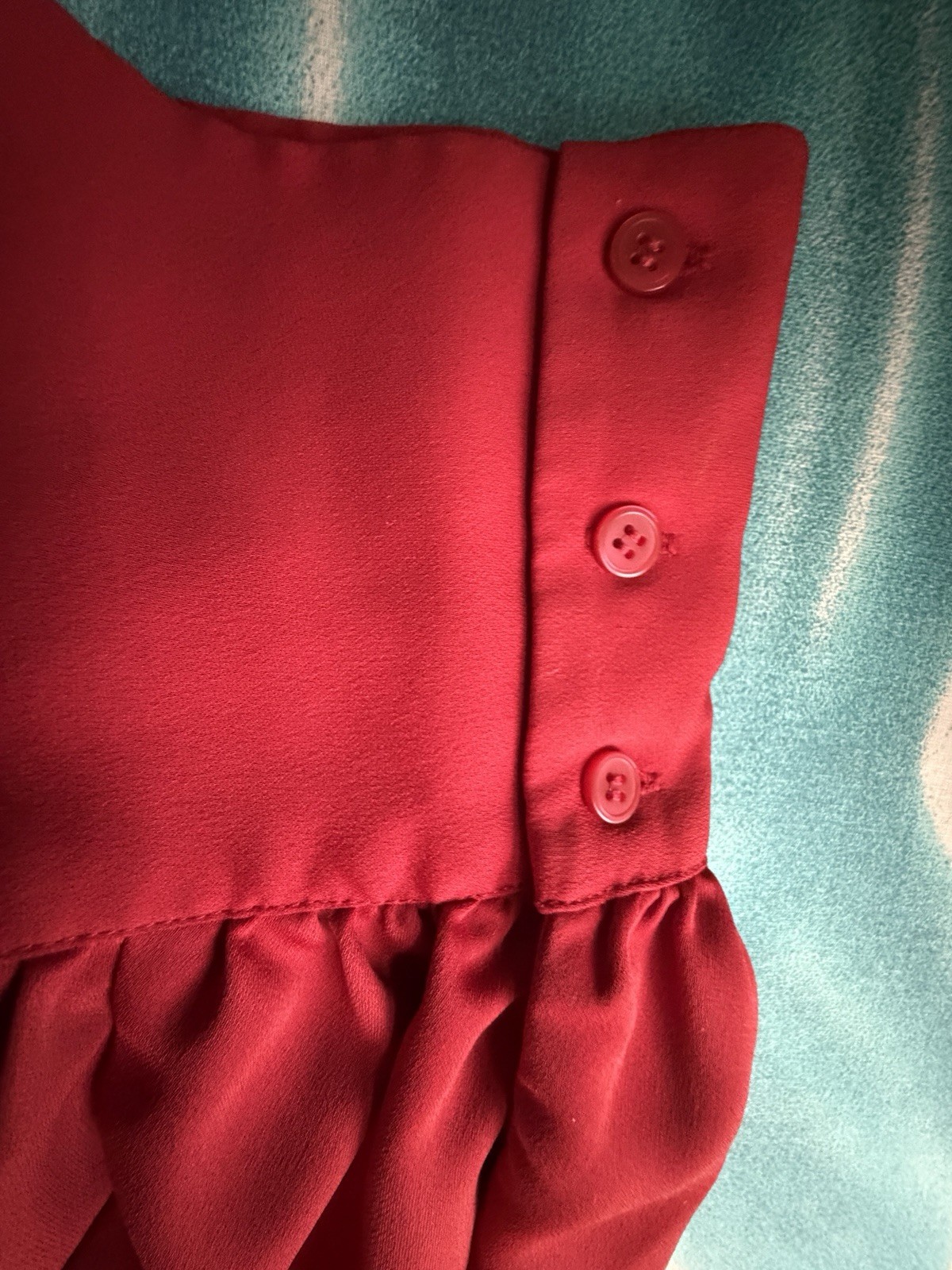 Halogen Satin Wrap Dress Size 2X Red Tie Waist Asymmetrical Cuff Sleeves Midi