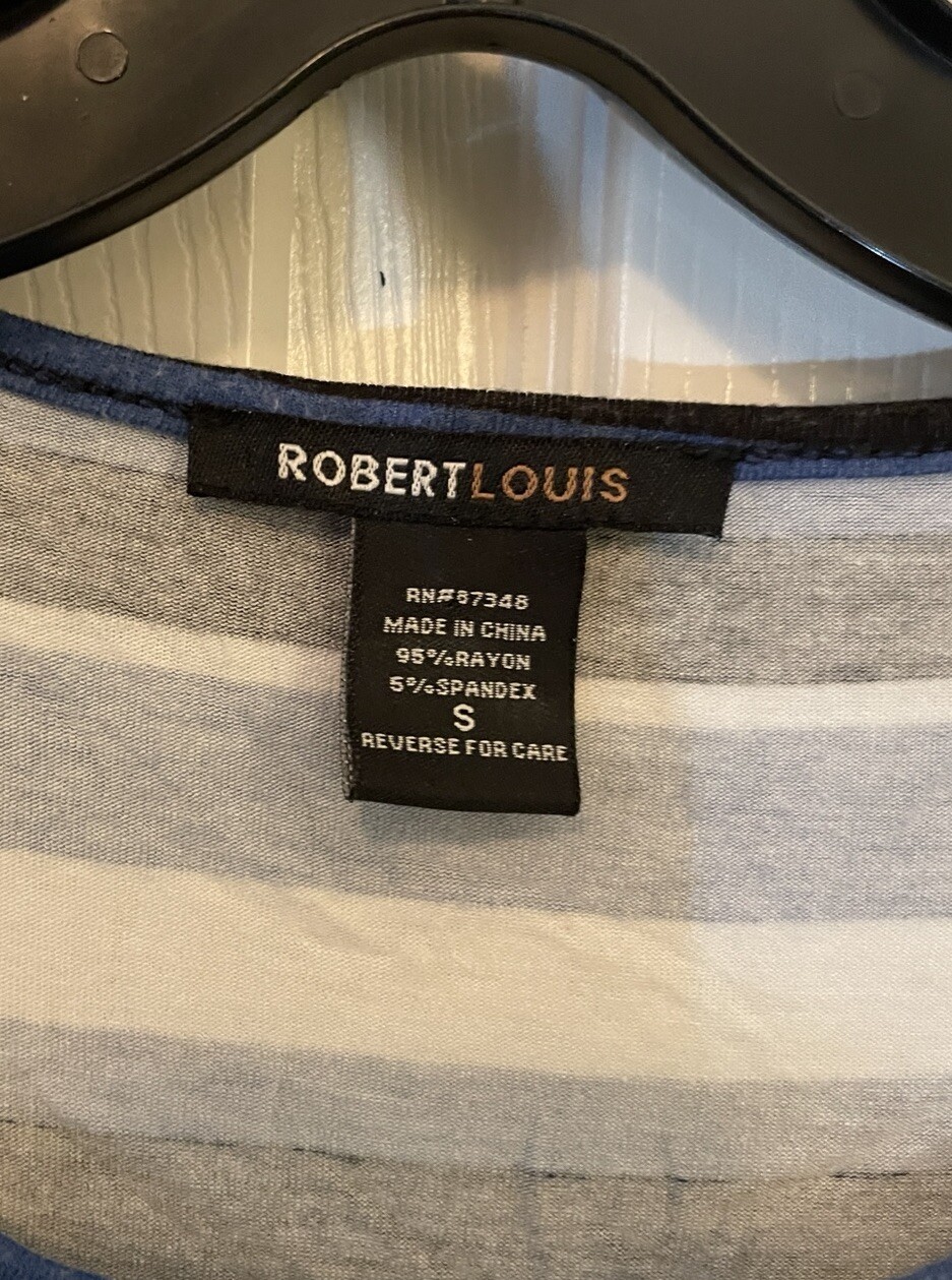 Robert Louis size small dress striped Blue White Black