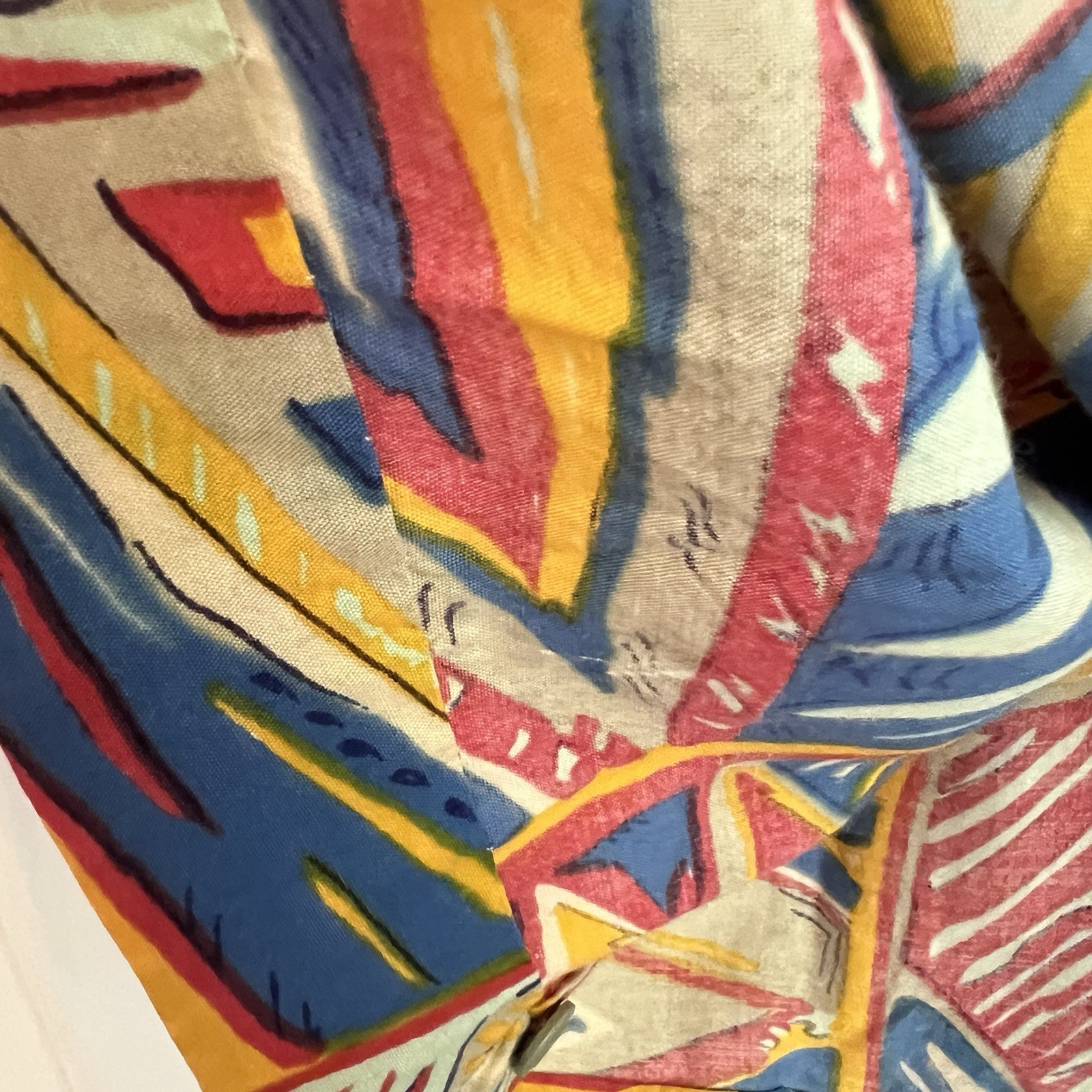 Vintage Adini Abstract Geometric Rayon Midi Dress Made India L Colorful 90s