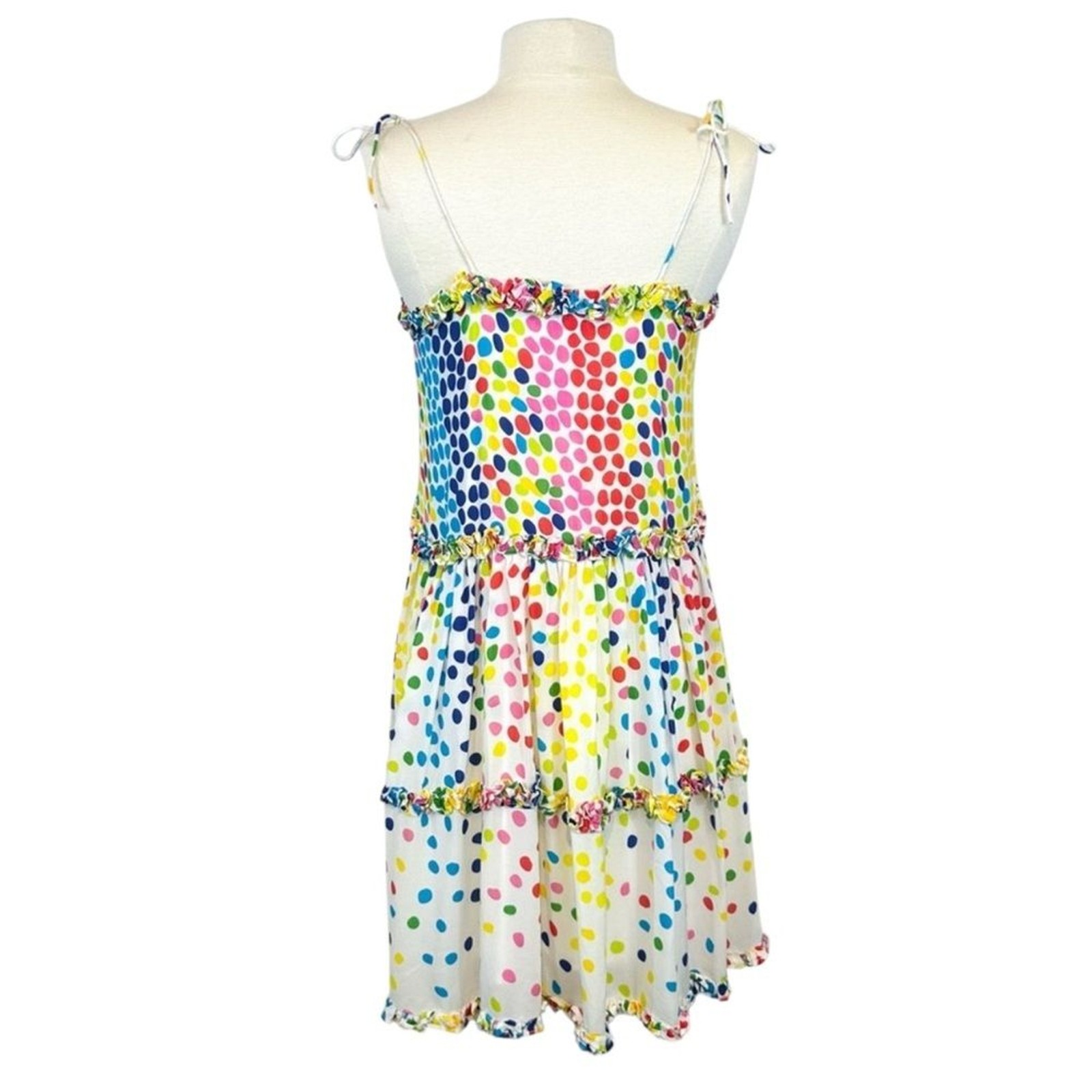 All Things Mochi Blessica Multicolor Bohemian Polka Dotted Mini Rainbow Dress