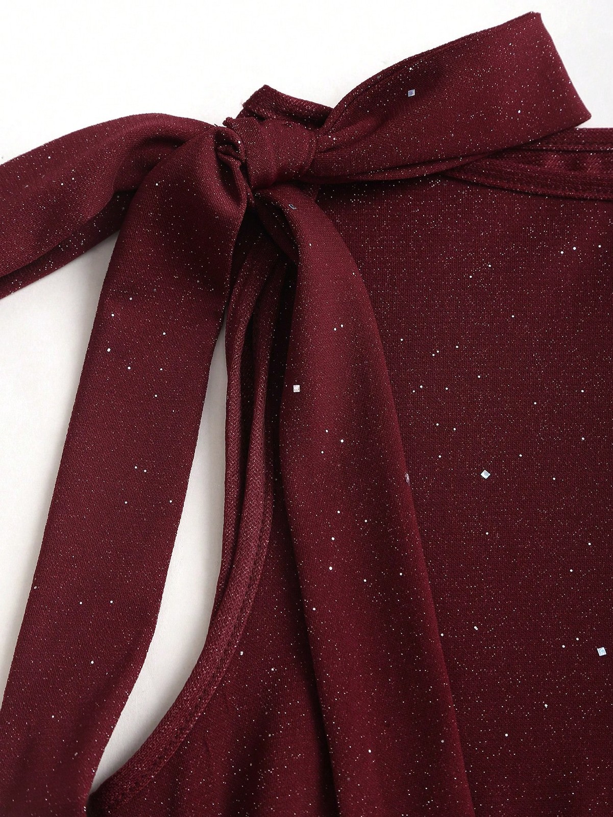 Women Elegant Ribbon Bow Boat Neck Mini Dress