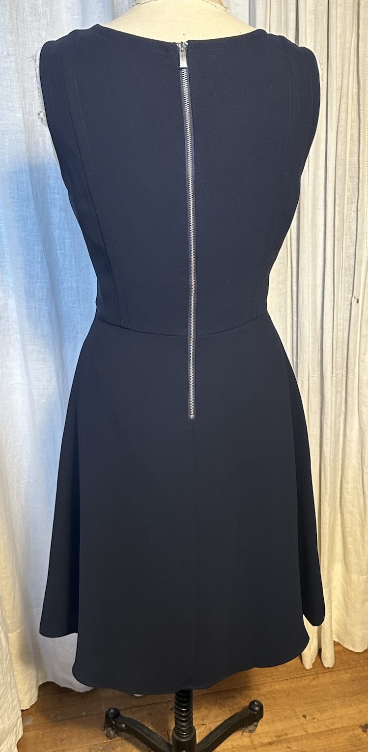 Talbots Womens Navy Woven Crepe Sleeveless Fit-flare Midi Dress Sz 10 Pre-owned