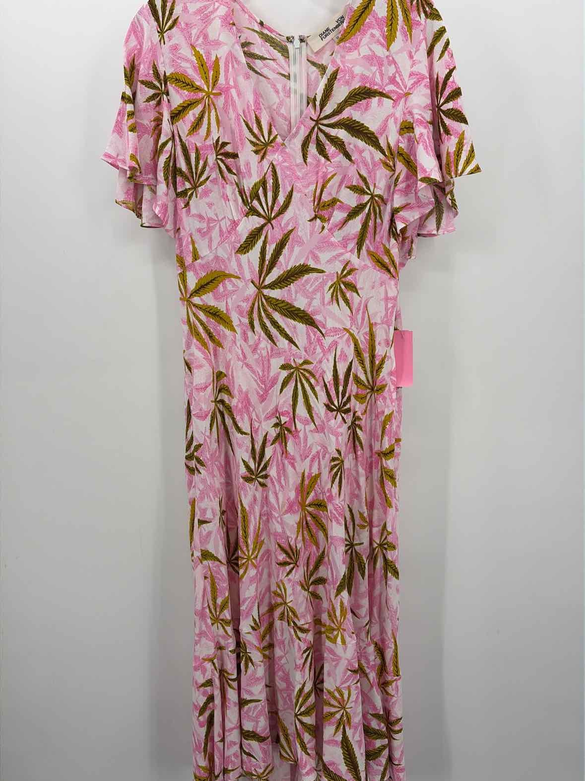 Pre-Owned Diane Von Furstenberg Pink Size 10 Maxi Short Sleeve Dress