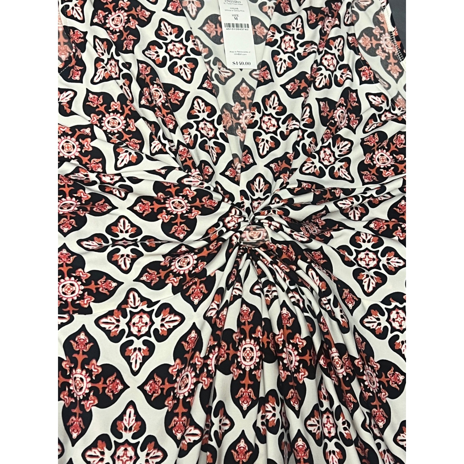 NWT White House Black Market Twist Front Maxi Dress M Pink Black $140 WHBM