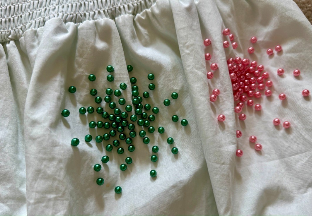 QOS Queen of Sparkles Mint Smocked Rainbow Beaded Burst Bubble Dress Medium M