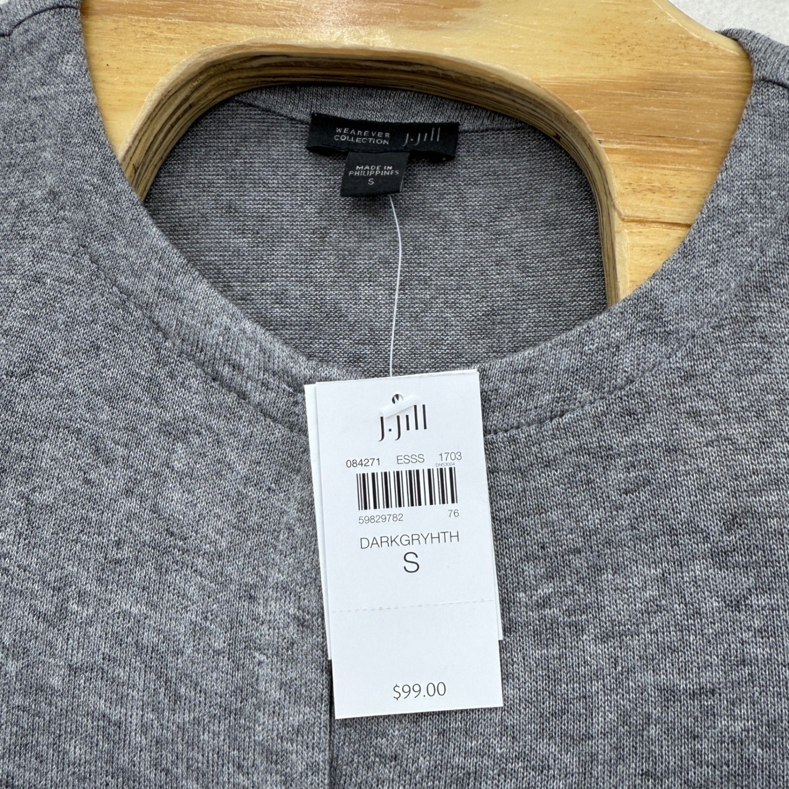 J.Jill Wearever Collection Size S Small Gray Button Front Long Sleeve Dress