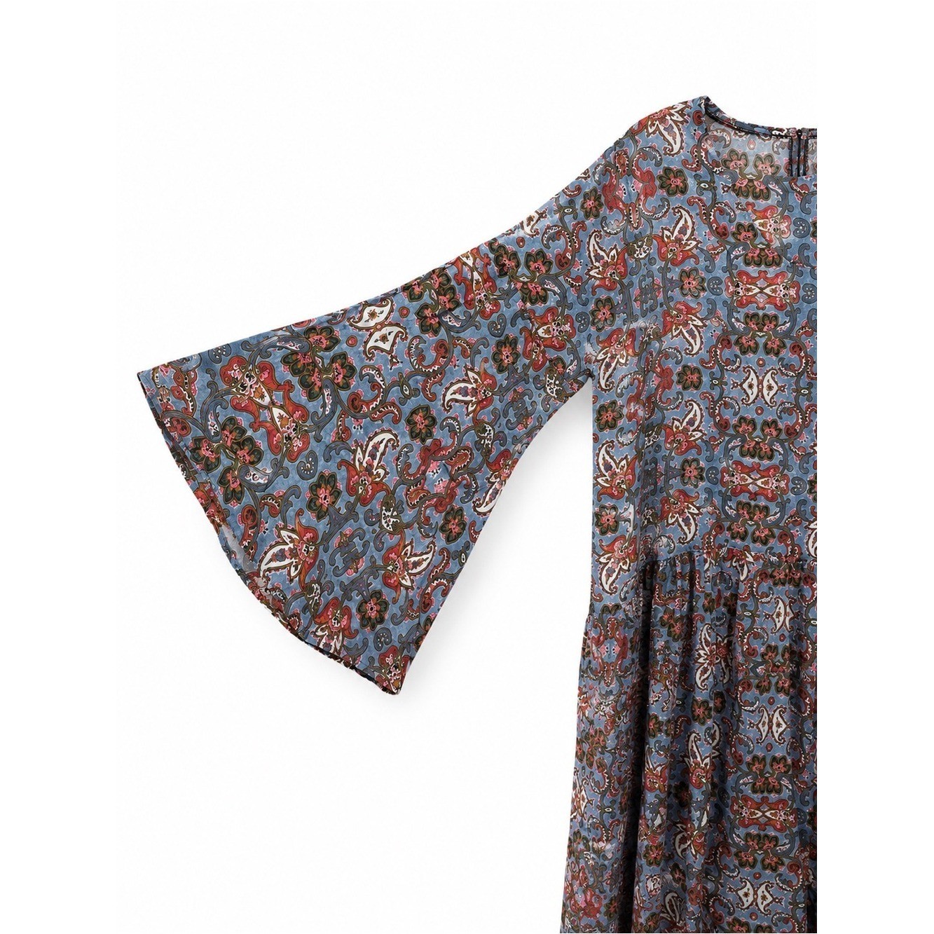 Lanidor Collection Boho Paisley Bell Sleeve Midi Dress XL 100% Viscose