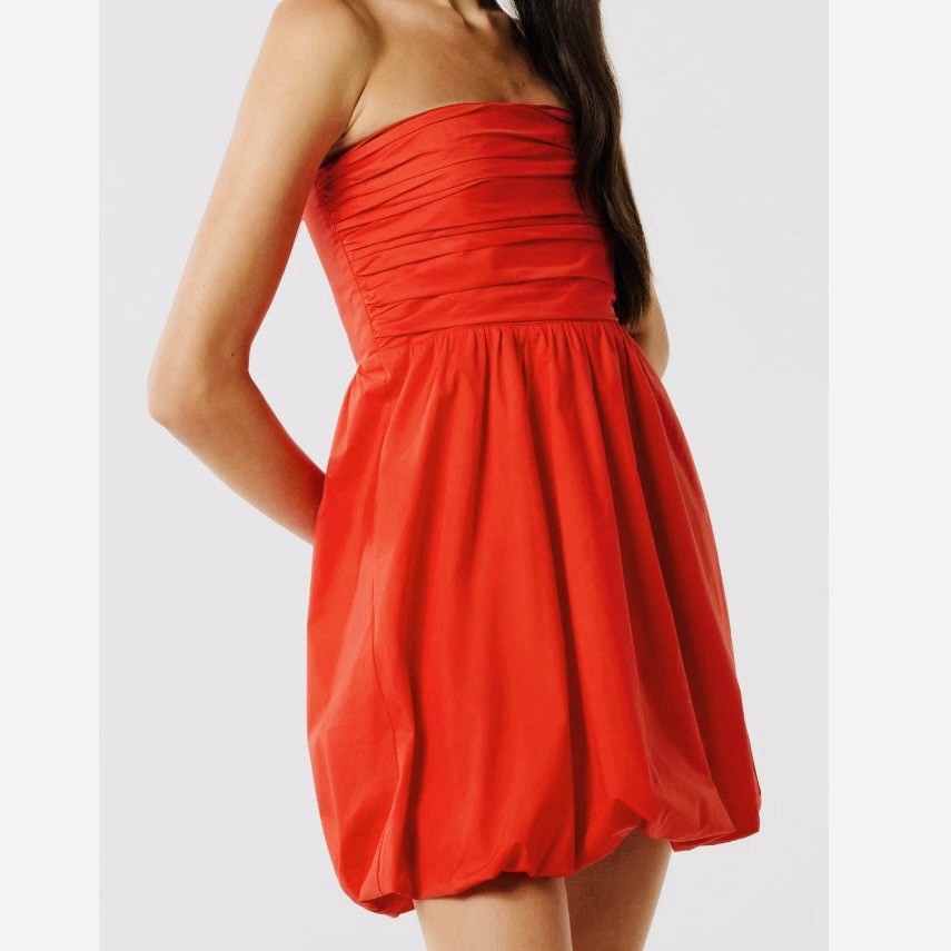 Ever New Phoebe Strapless Bubble Hem Dress Flame Scarlet Red Size 6 NWT