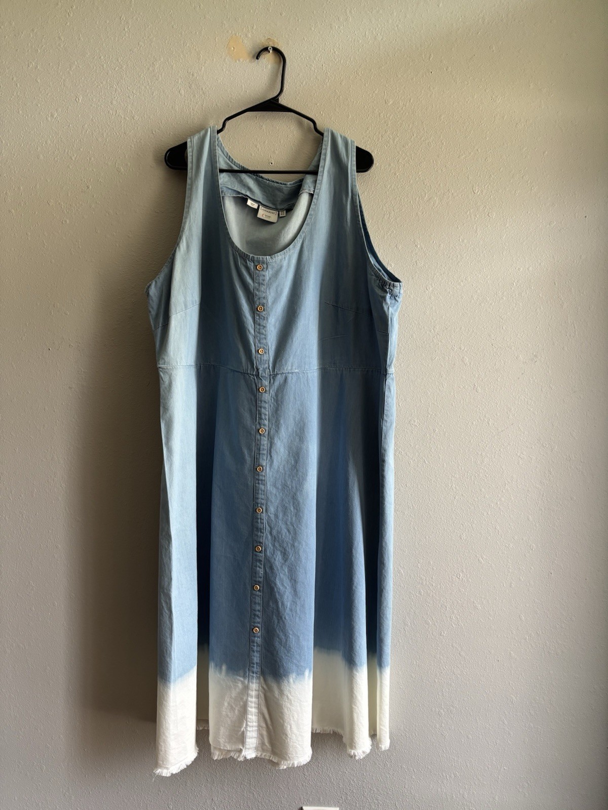 JunaRose Denim Boho Midi Dress SIZE 24 Western Faded Sundress Cotton $90