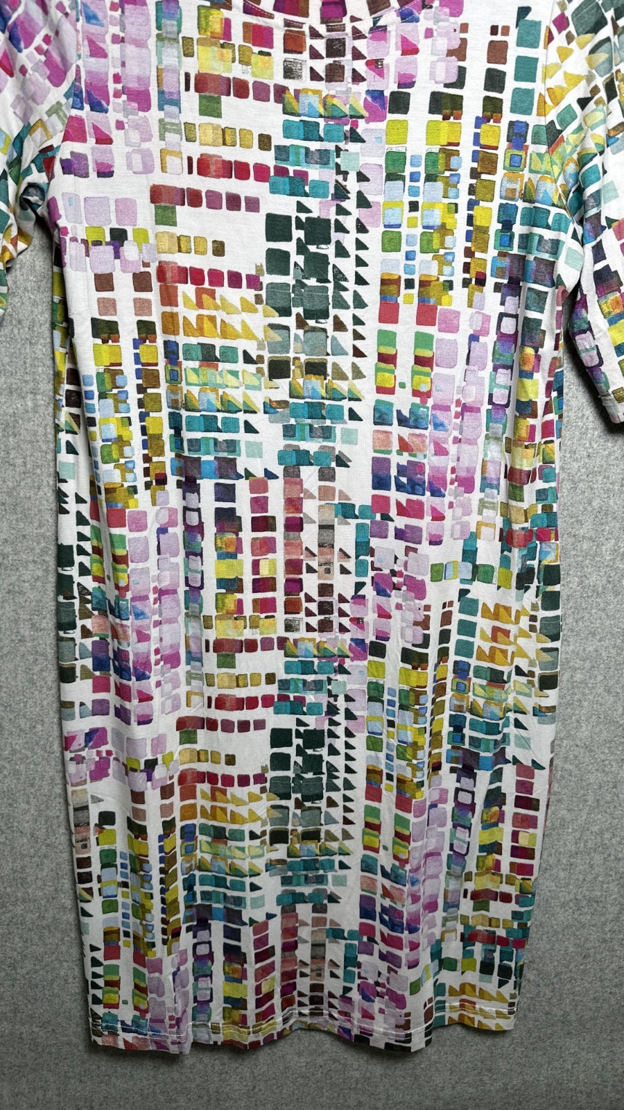 SNO SKINS Medium Printed Pullover Dress Elbow Sleeve Stretch Jersey Multicolor