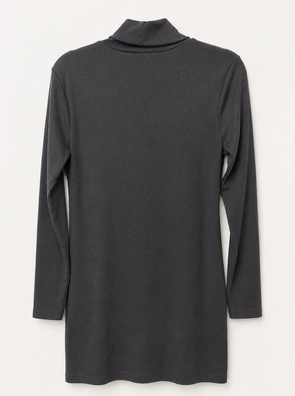 No Boundaries Black Ribbed Turtleneck Sweater Dress Size Large