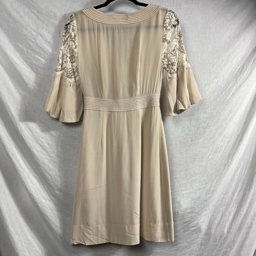 Banana Republic 100% Silk Special Occasion Dress Womens 4 Empire Romantic Lace