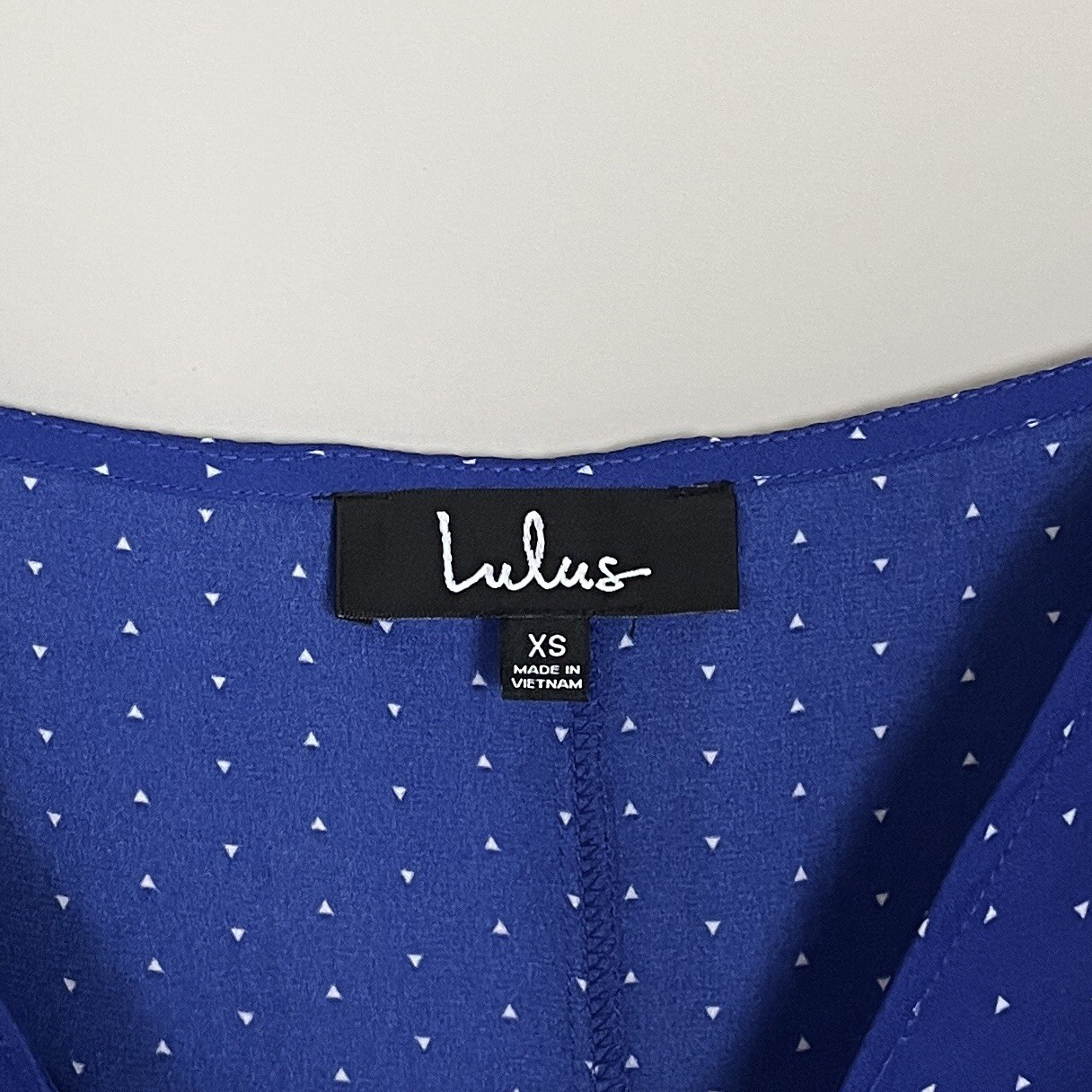 Lulus Paiton Royal Blue Midi Slip Dress Geo Polka Dot Semi Sheer Lightweight S