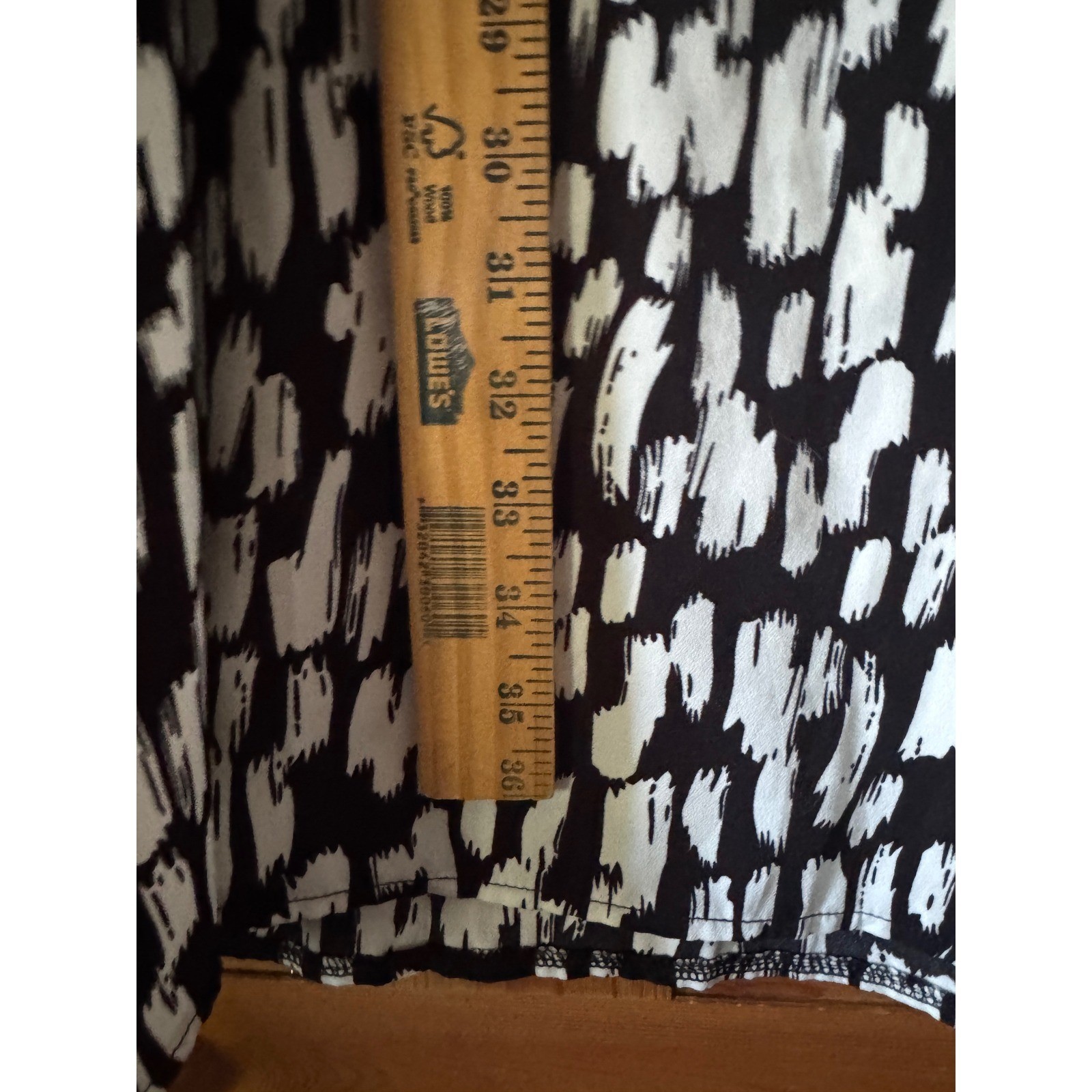 Sisters Point Black White Abstract Brushstroke Puff Sleeve Mini Shift Dress S
