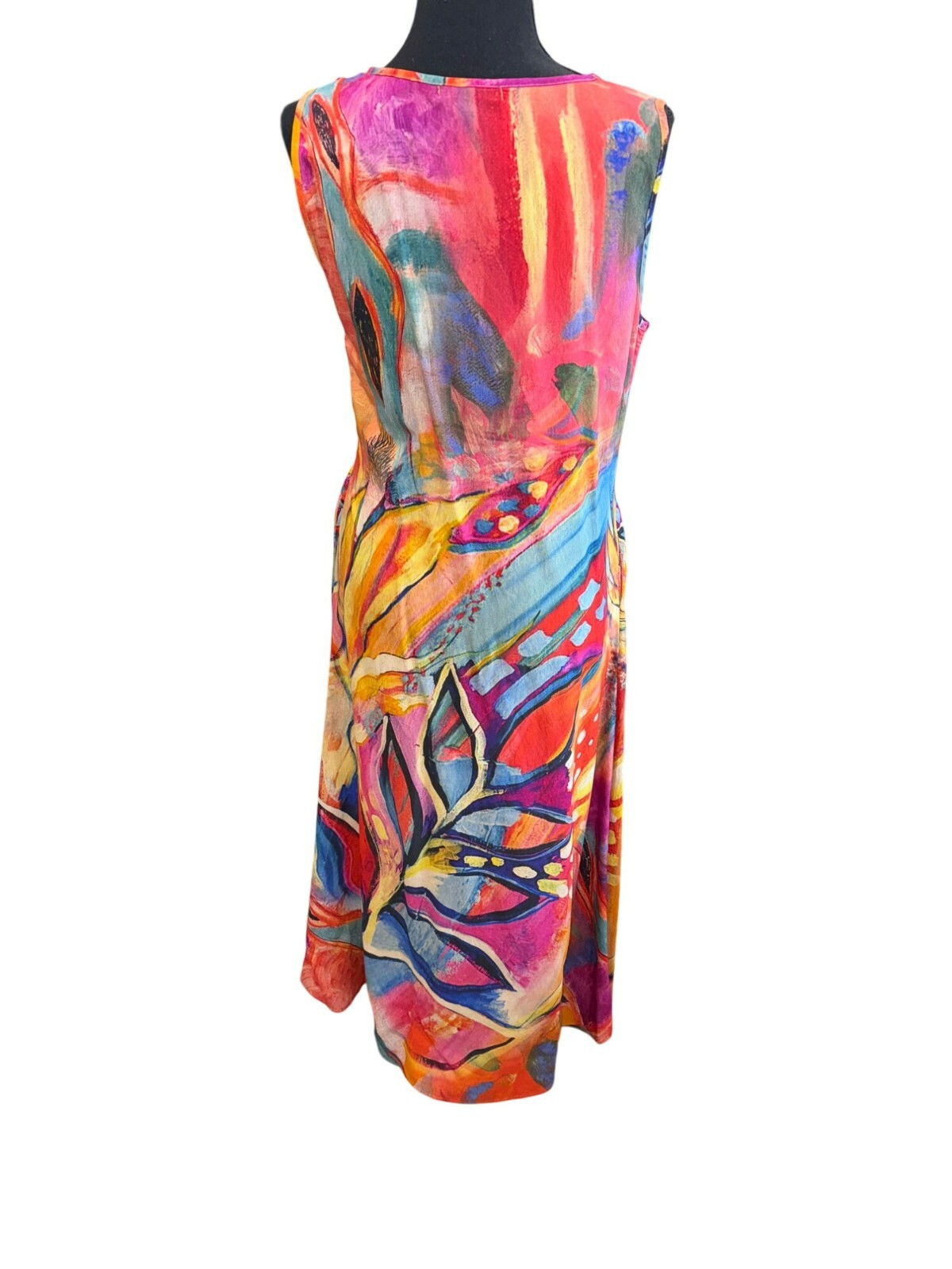 Colorful Abstract Sleeveless Maxi Dress By Radzoli Artsy Retro Pockets Boho