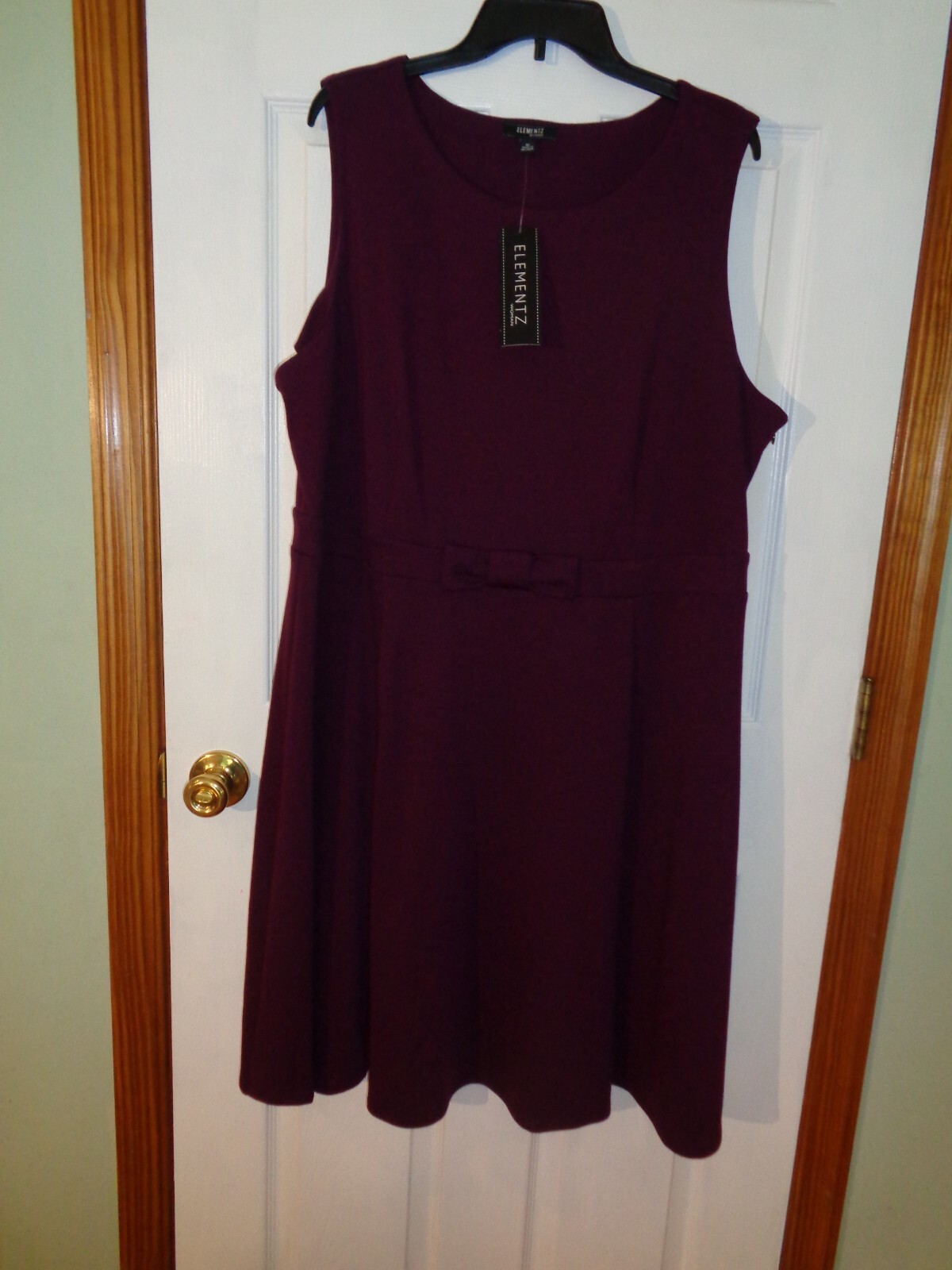 NEW ELEMENTZ WOMAN SL DRESSY “PLUMMY” COLOR SIDE ZIP BAND WAIST WITH BOW NWT 3X