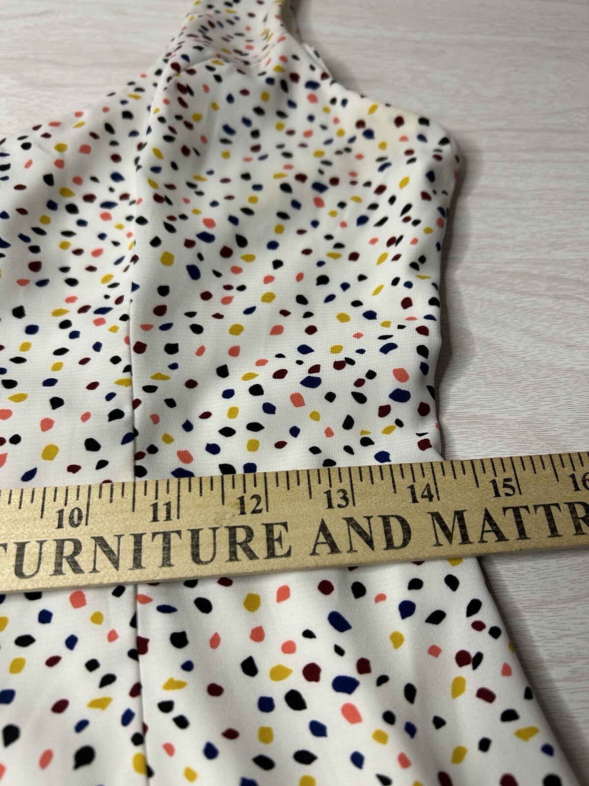 Emory Park Lined Polka Dot Summer Dress Button Closure Womens Small