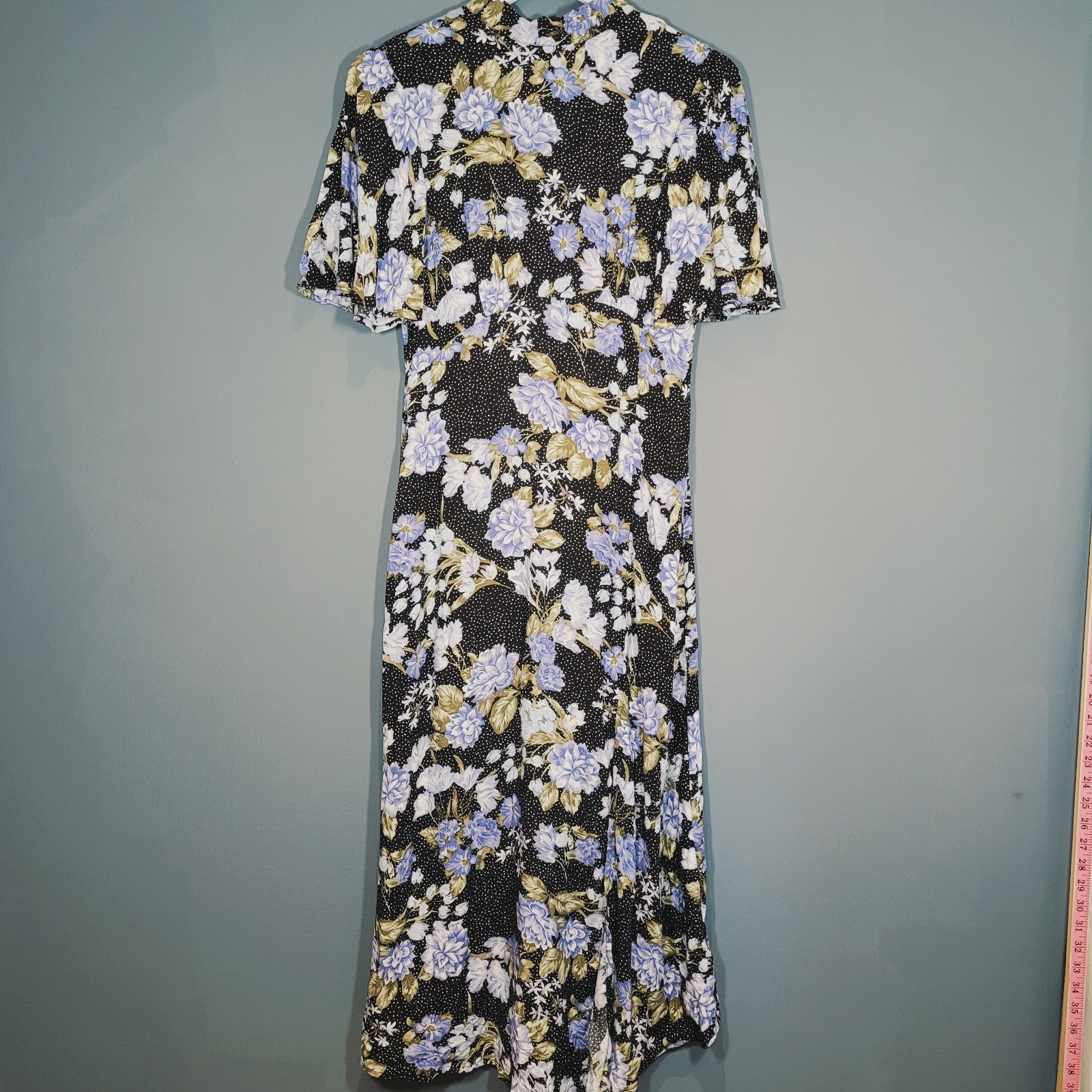 BNWT NEW MISS SELFRIDGE DRESS 10 SHIFT BLUE BLACK FLORAL LONG SUMMER CT900