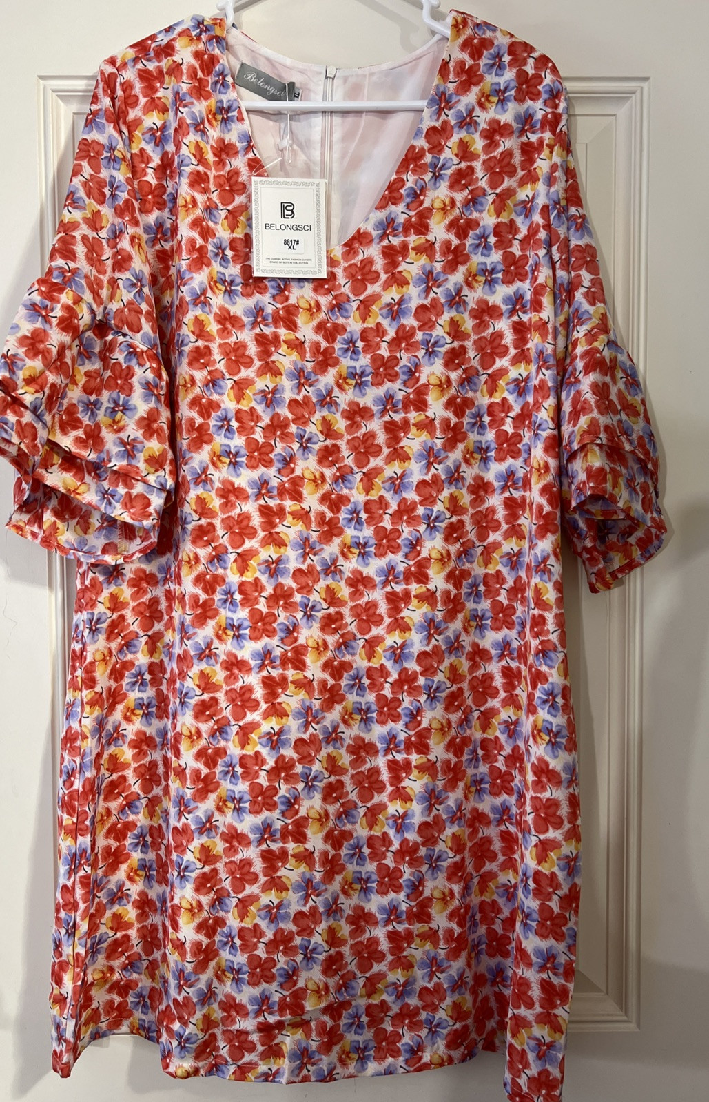 Belongsci Womens Summer Floral Dress Size XL