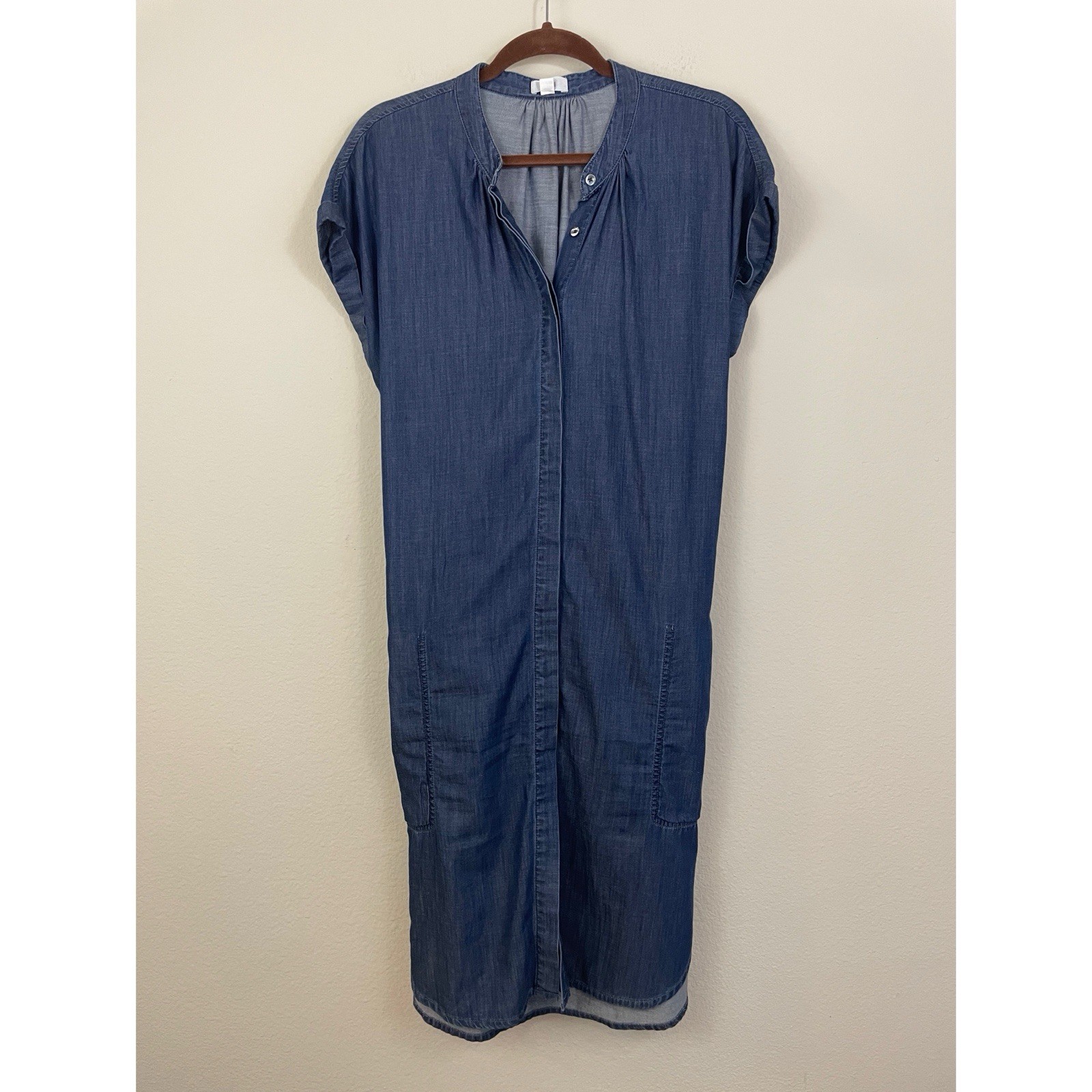 CLOSED Blue Classic Denim Shirt Dress Adjustable Waist Tie Size Medium