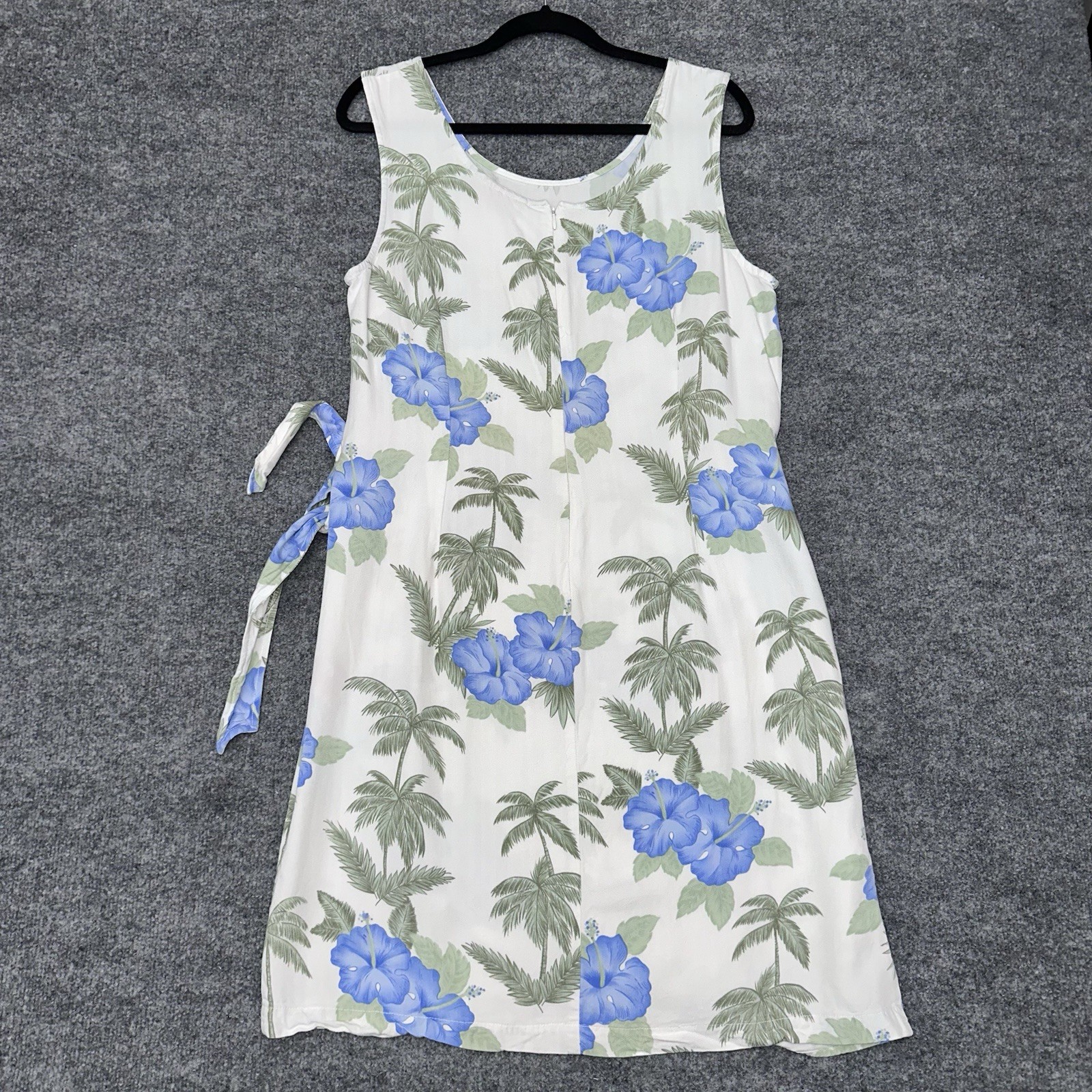 Caribbean Joe Women’s White Hibiscus Tropical Floral Dress Size XL