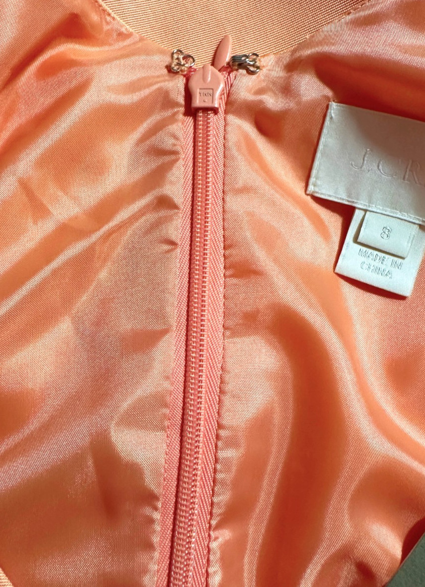 NWT JCREW Faille Sleeveless KAMI Bridesmaid Dress Size 8 Tangerine Fit & Flare