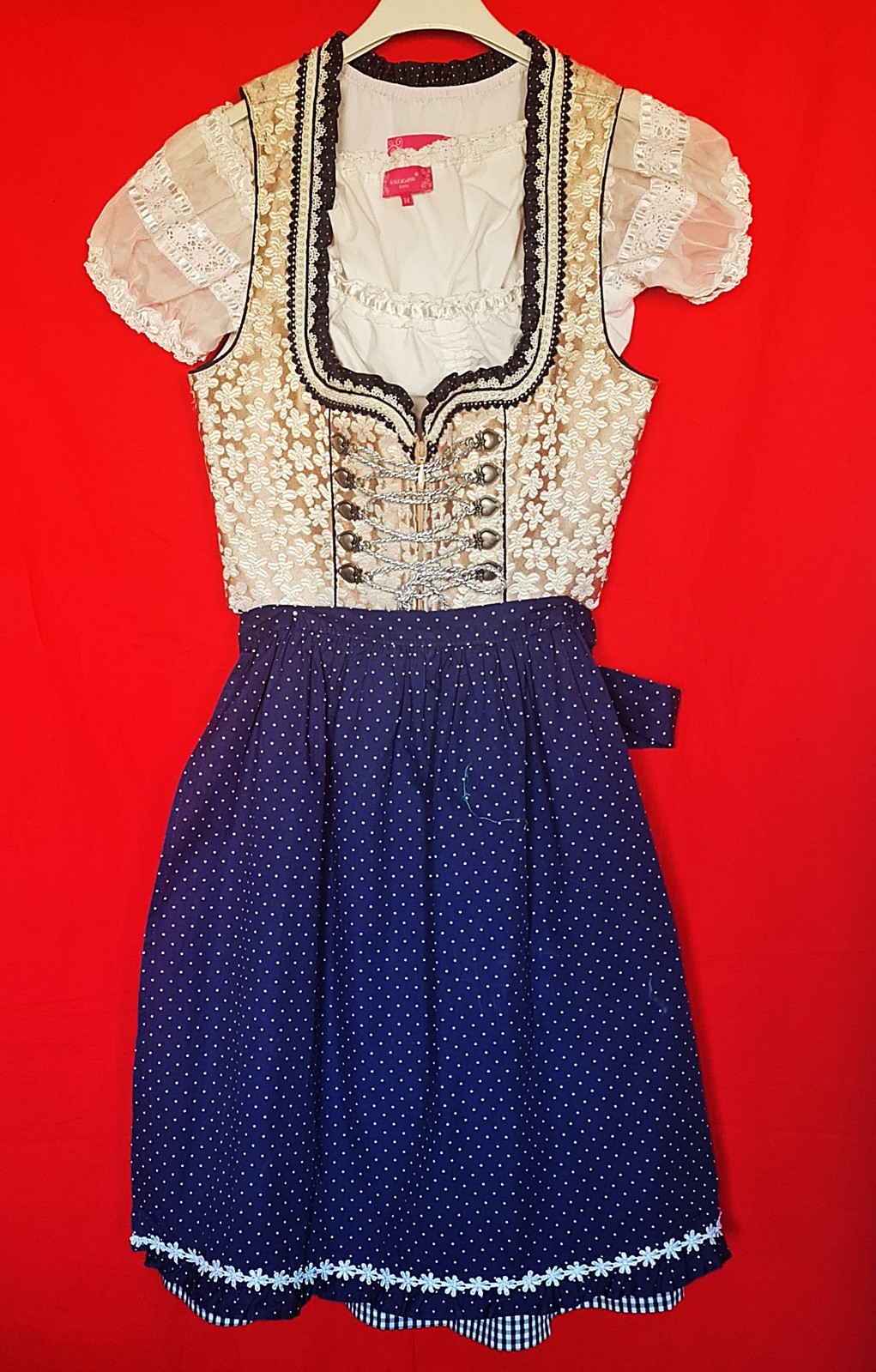 DRESS VINTAGE KRUGER TRACHTEN TYROL OKTOBERFEST DIRNDL WOMENS SET US 8 EU 36