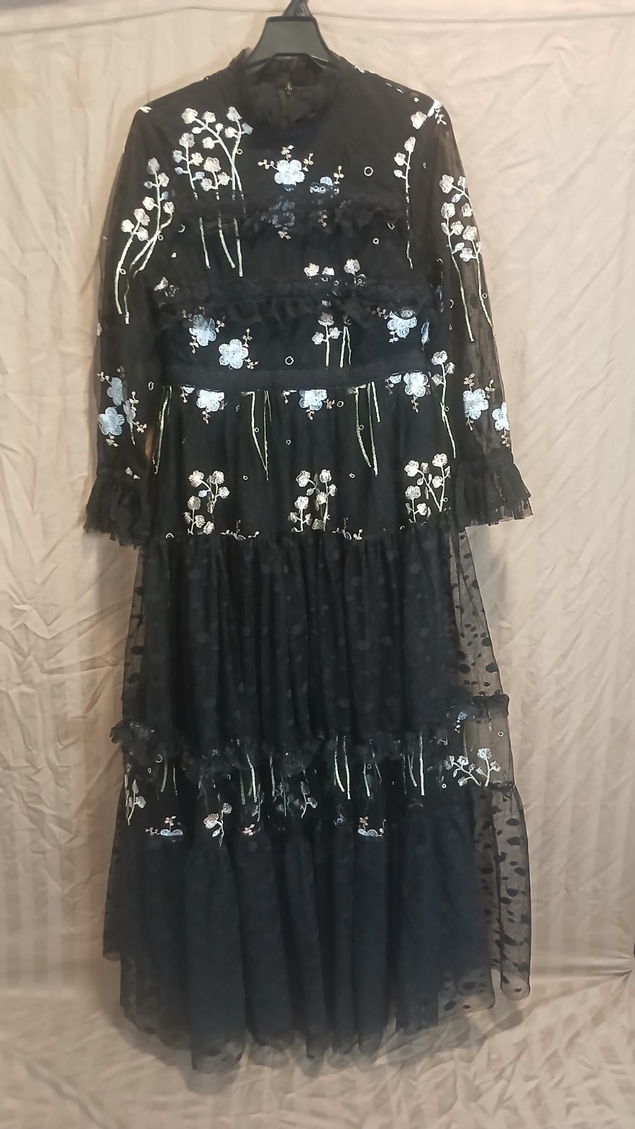 Women’s Crew NeckEmbroidered Bohemian Holiday Long Dresses