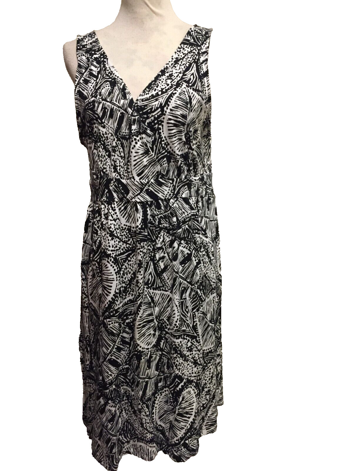 SONOMA Life Style Dress, Large, Leaves Sundress stretch soft Tag $32.00, NWT