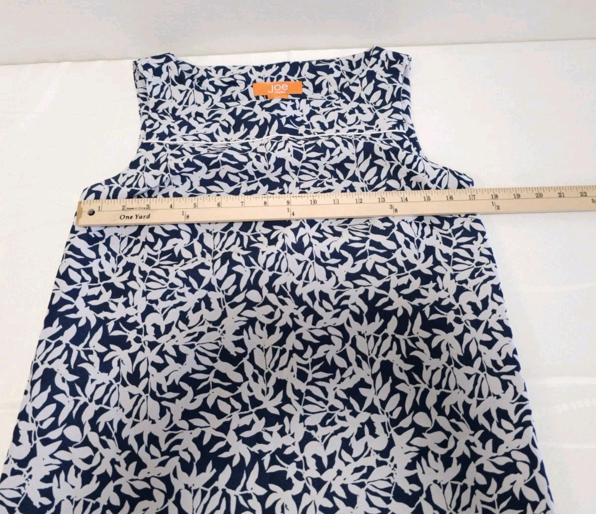 Womens Joe Fresh A Line Sleeveless Sheath Dress Small Blue Gray Side Zipper EUC