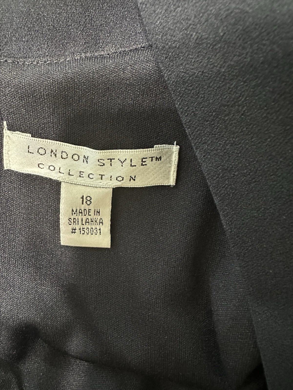 London Style Navy Tie Neck size 18 Midi Dress