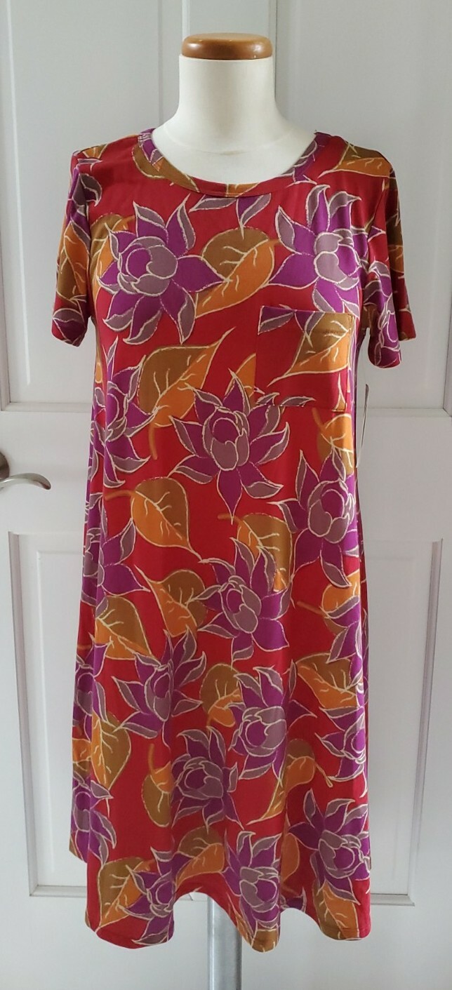 NEW LULAROE WOMEN’S FLORAL CARLY HI-LOW DRESS Sz.XS MULTICOLORED 96% POLYESTER