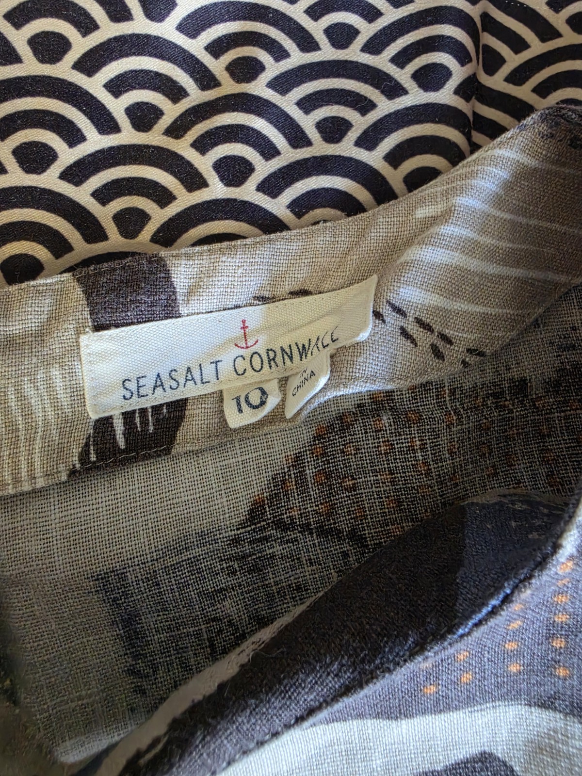 Seasalt Cornwall Sol Blaze Linen Tunic Dress Size 10 UK Abstract Print Superb