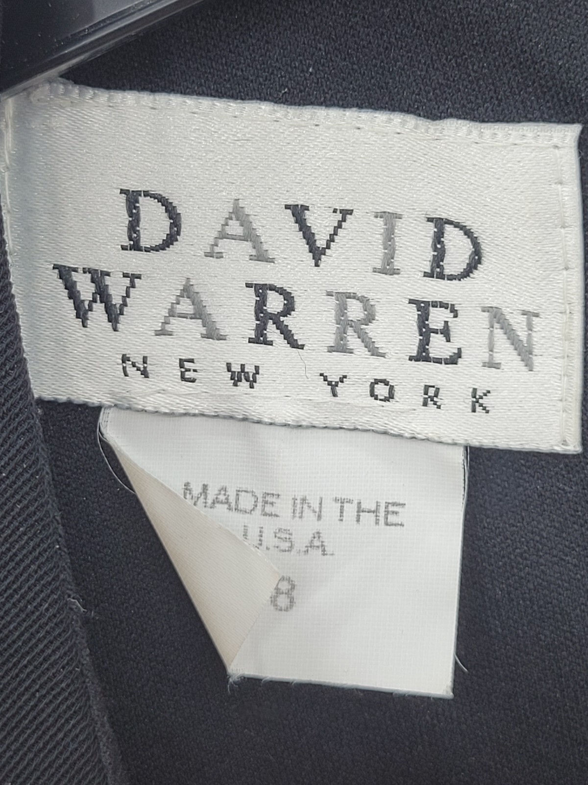 David Warren New York Dress Womens 8 Black Short Sleeve Ruched Waist Sheath
