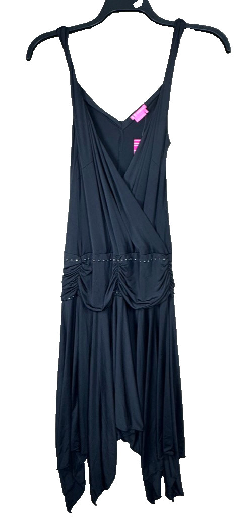 BCBG Dress Womens Size Small Black Asymmetric Hem Whimsigoth Grunge Y2K NEW