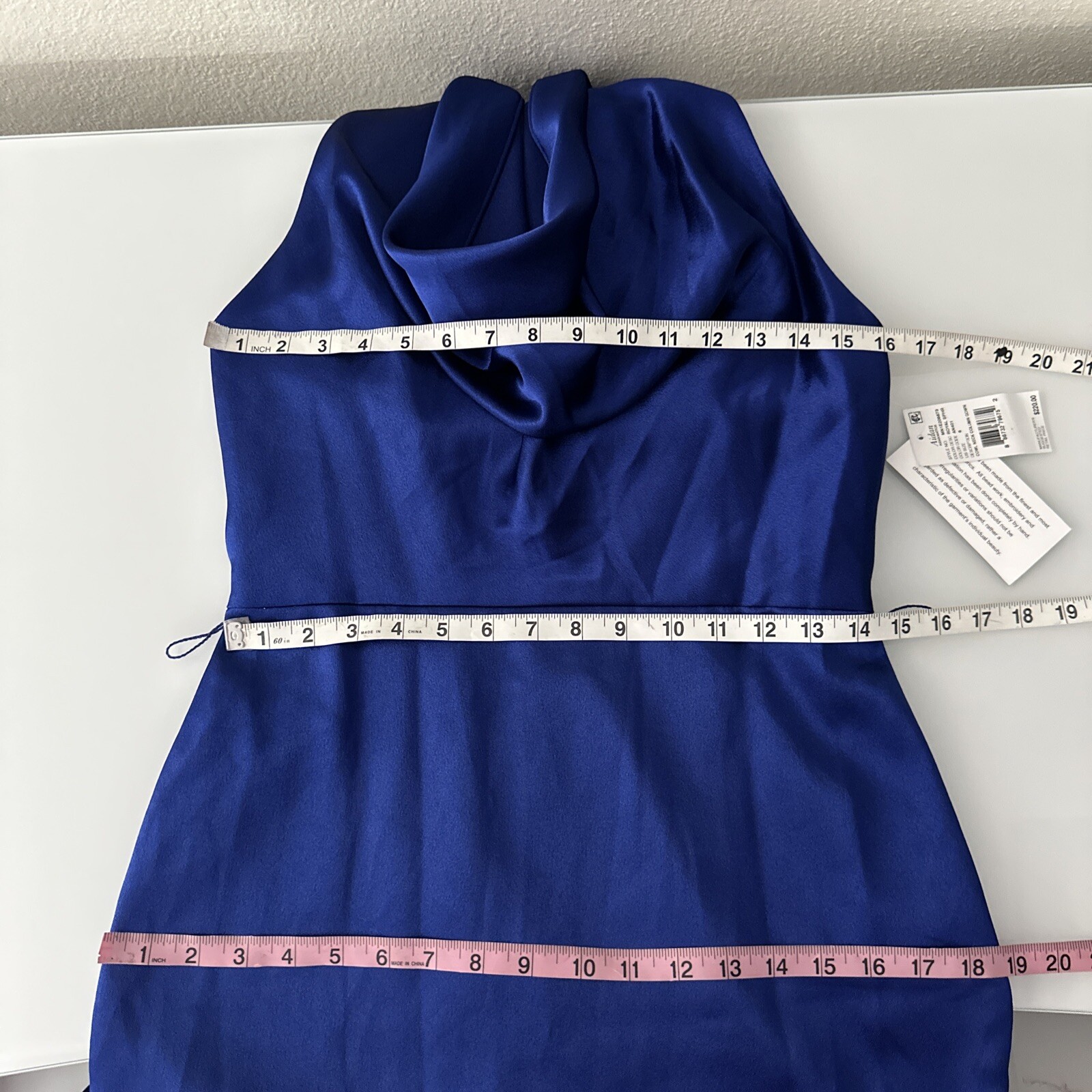 NWD Aidan by Aidan Mattox [ 6 ] Satin Cowl Neck Gown in Royal Sapphire #G1212