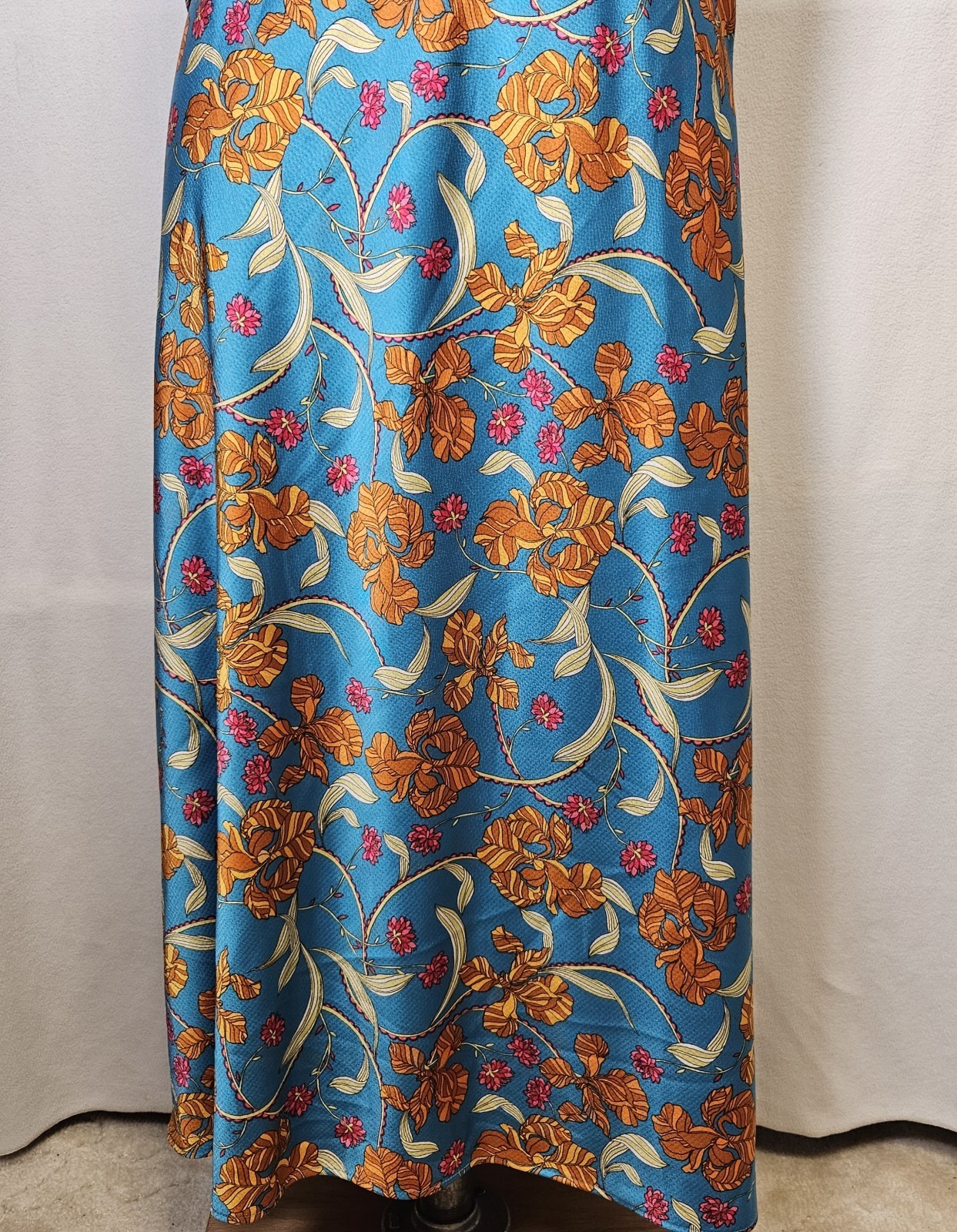 Sofia Jeans Plus Slip Midi Dress by Sofia Vergara Sz XXXL Blue Floral Tropical