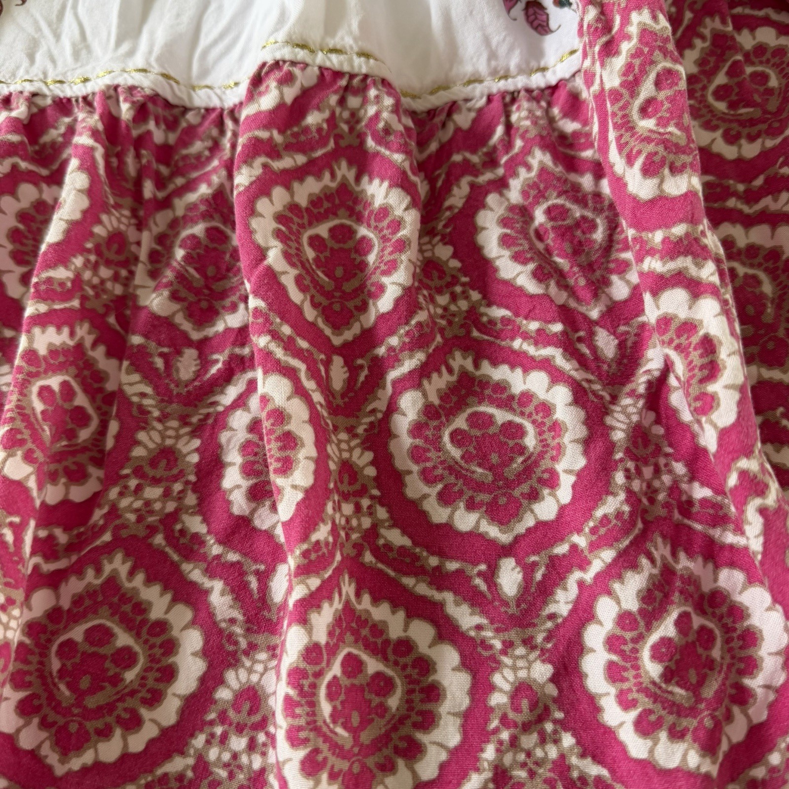 Chelsea & Theodore Boho Pink Maxi Dress Women’s XL Sleevless Tiered Mixed Prints