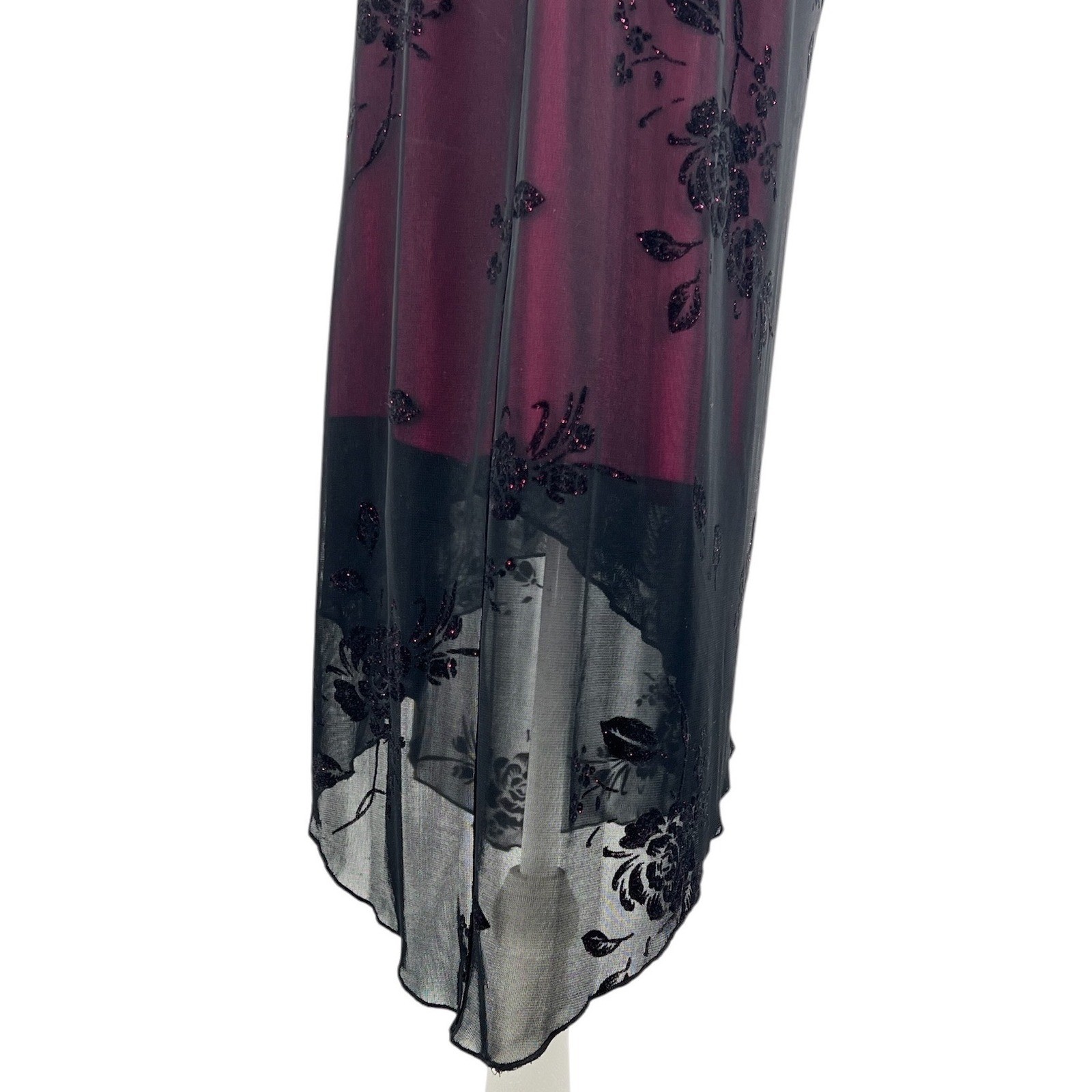 Byer Too Y2K Black Lace Pink Slip Dress Whimsigoth Dark Coquette Fairy Goth