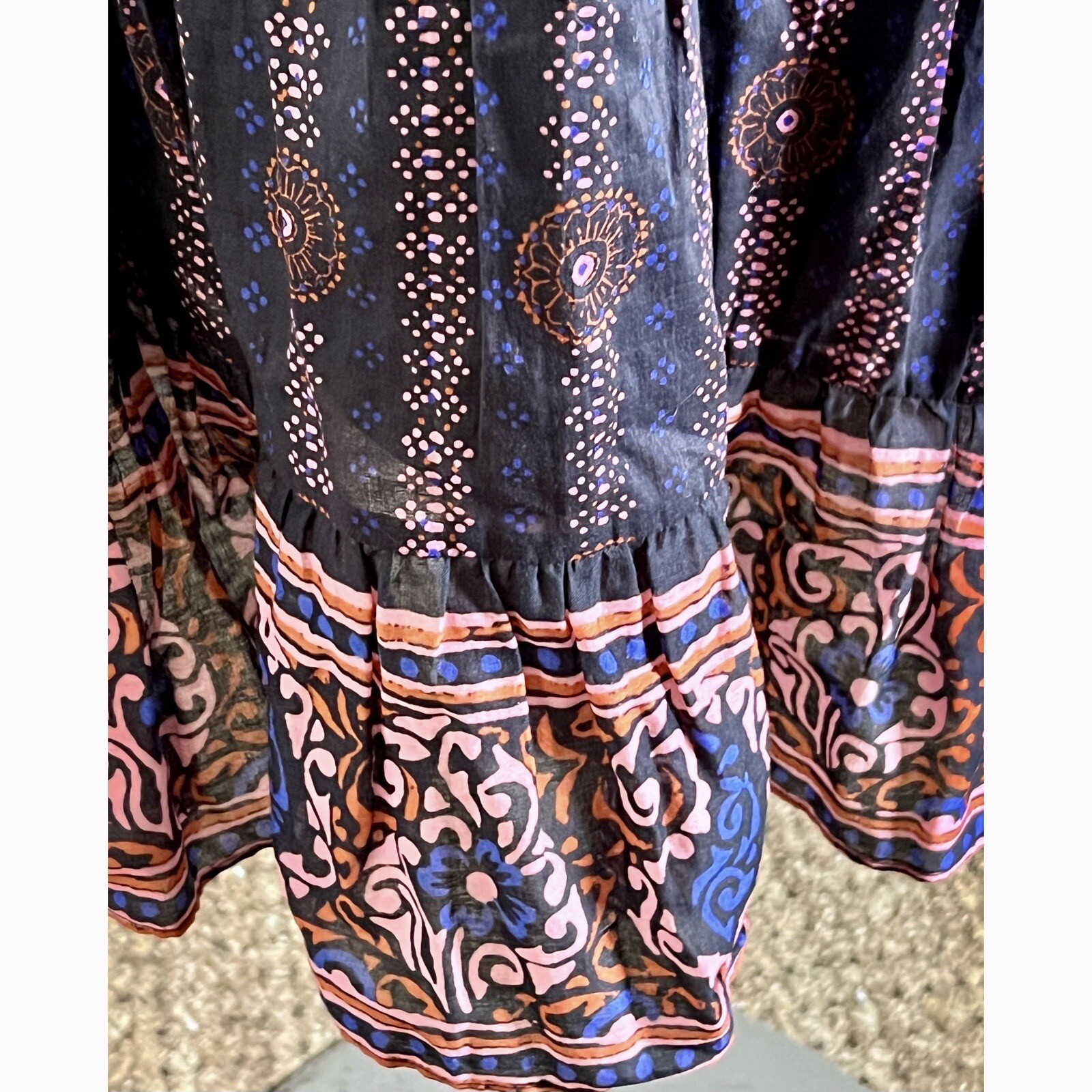 New $475 Figue Estelle Striped Floral Midi Dress XL
