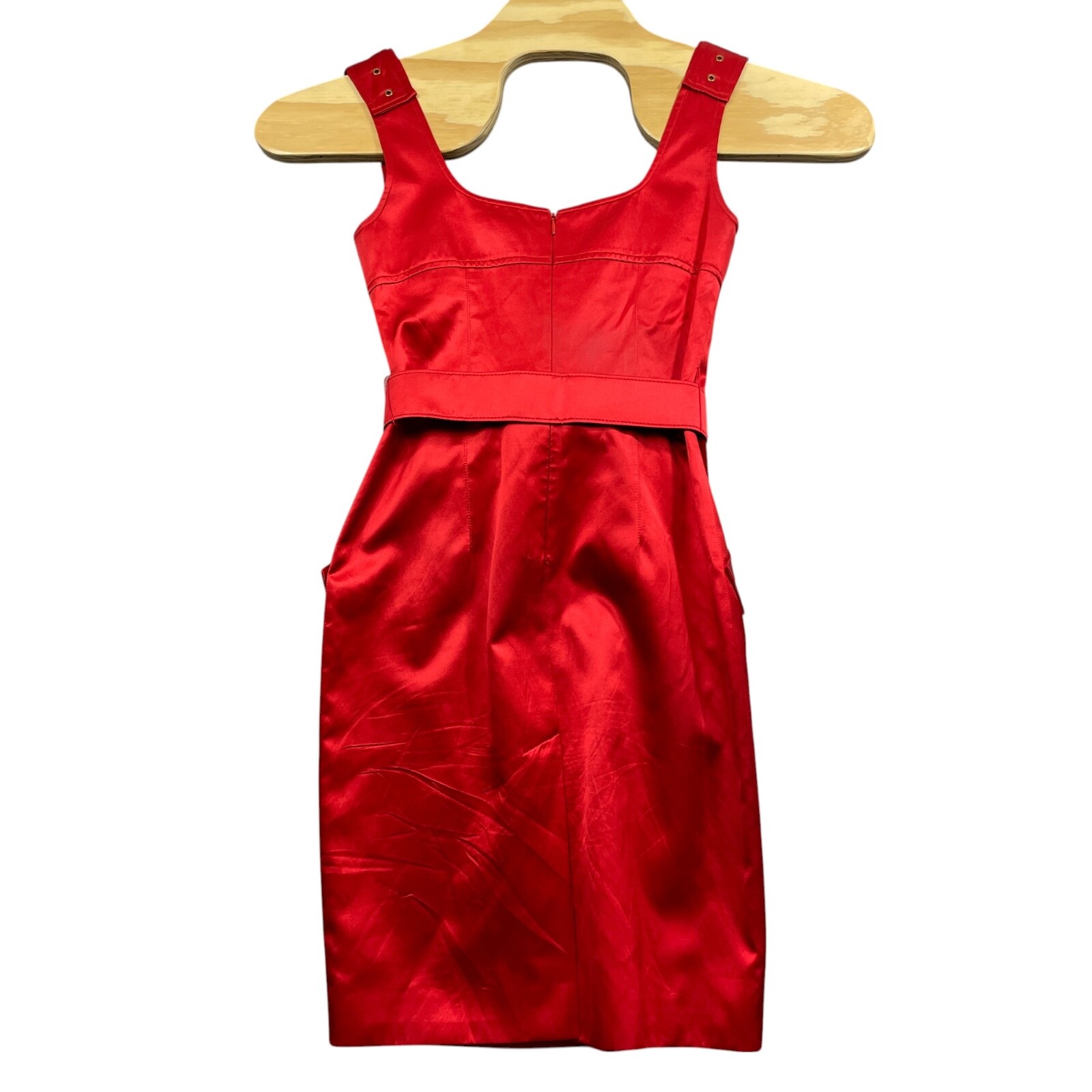 Yoana Baraschi 2 Belted Dress Lined in Polyester Tangerine Cotton Silk